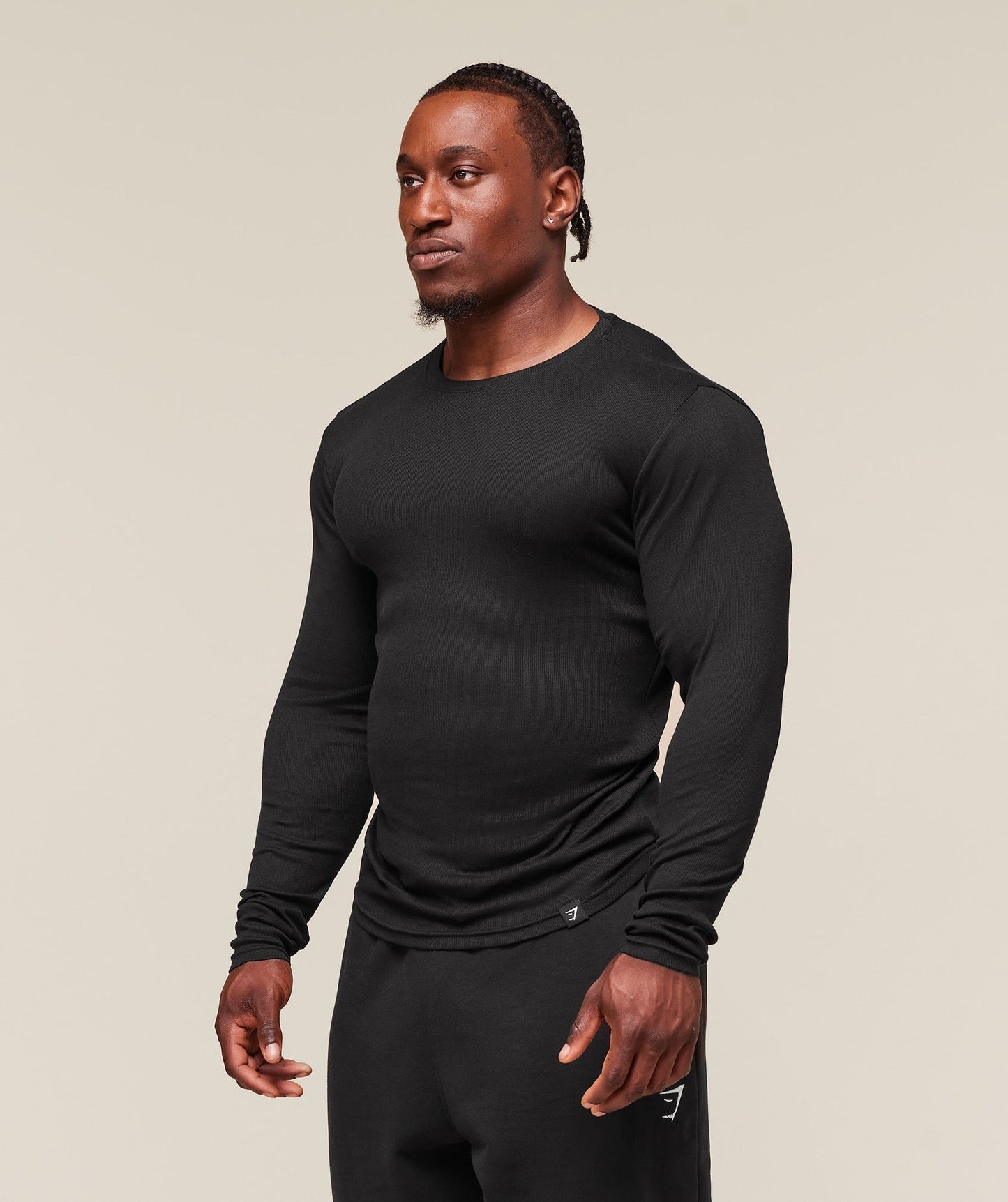Gymshark Ribbed Long Sleeve T-Shirt - Black