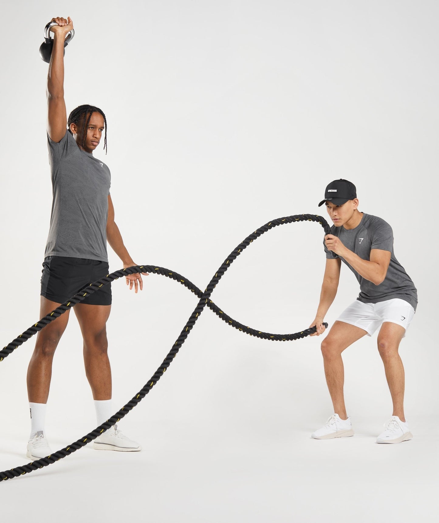 Gymshark Geo Seamless T-Shirt - Charcoal Grey/Black