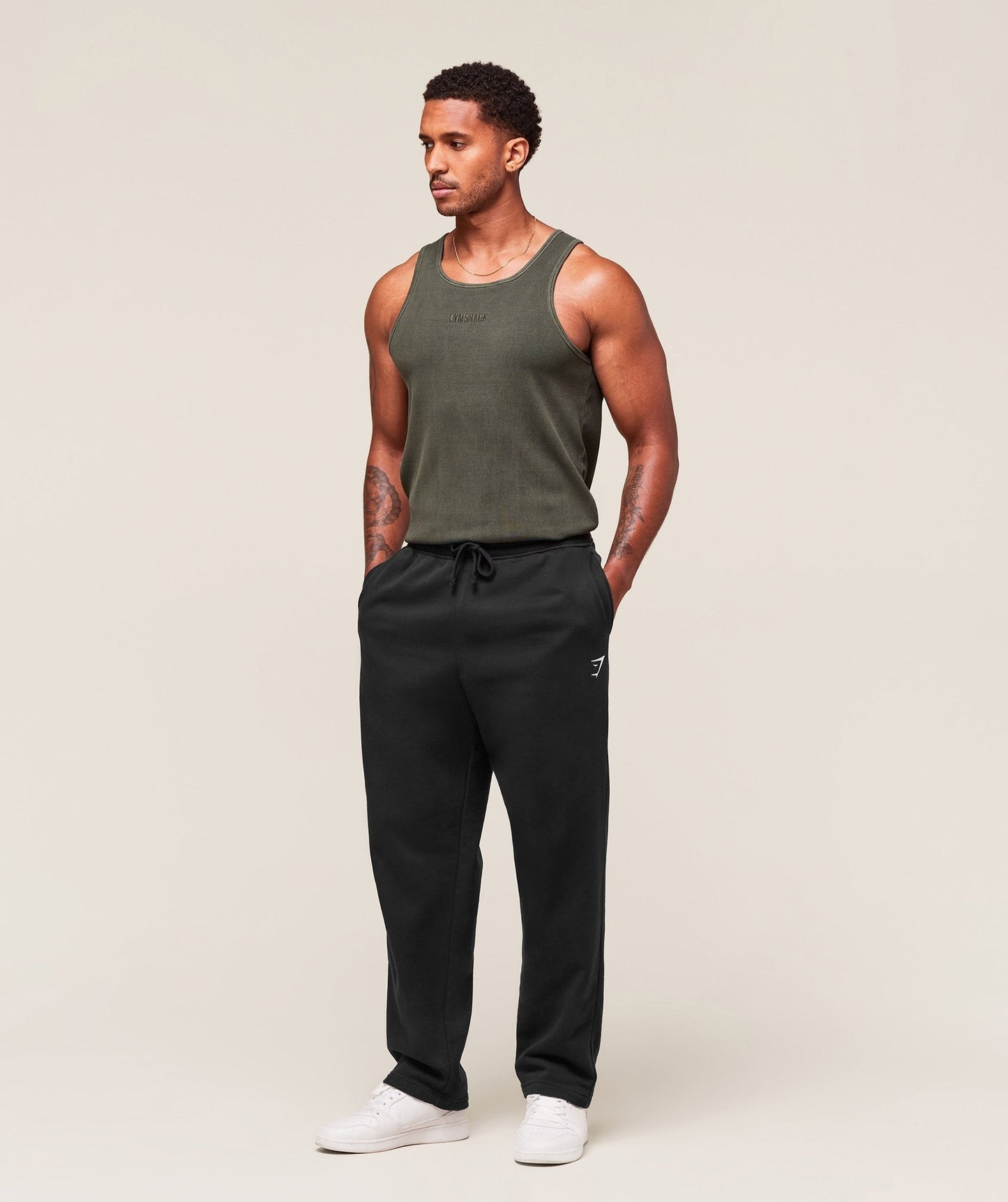 Gymshark Washed Premium Ribbed Tank - Strength Green