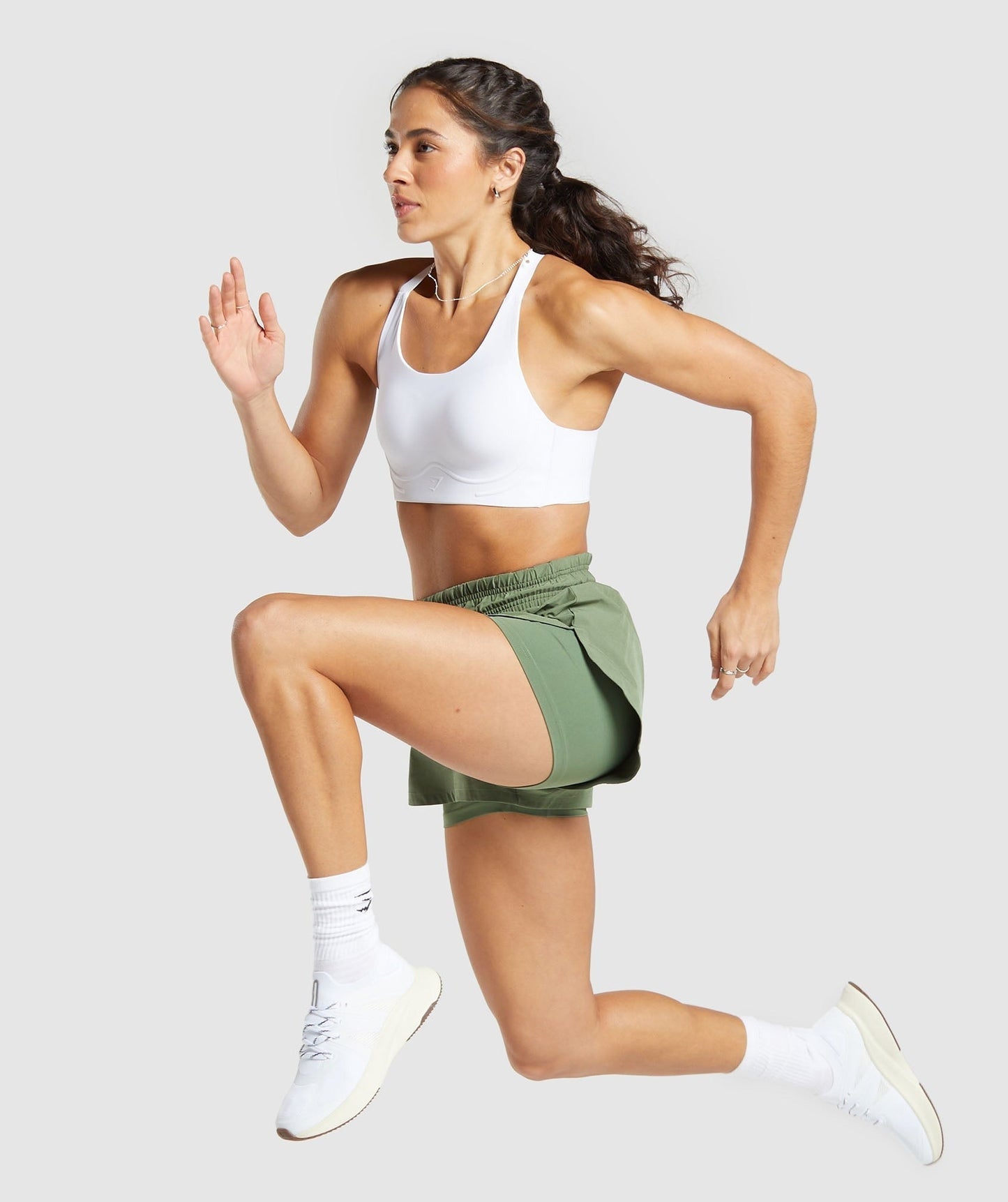 Gymshark Running 2 In 1 Shorts - Force Green