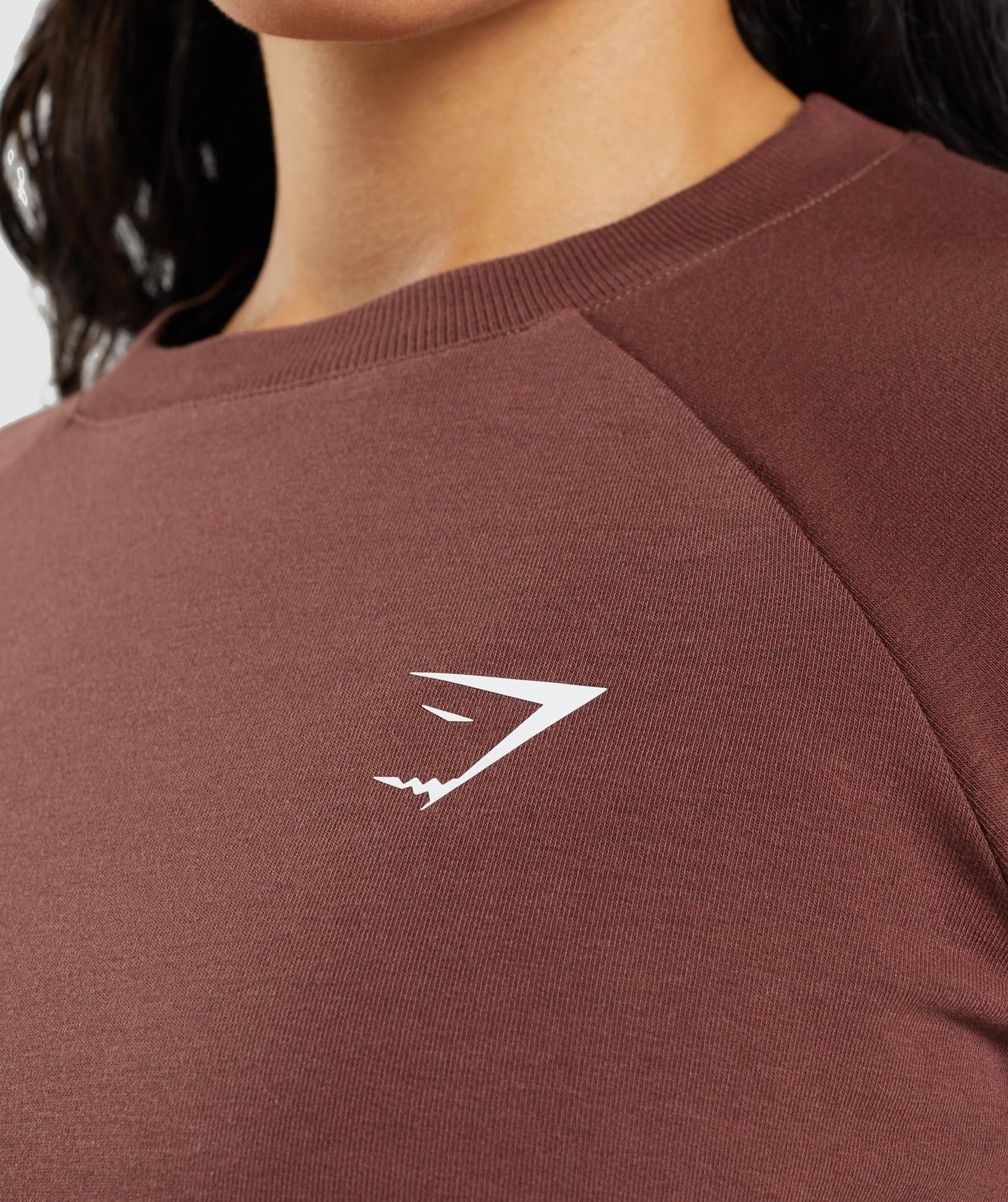 Gymshark Training Cropped Sweater - Cherry Brown