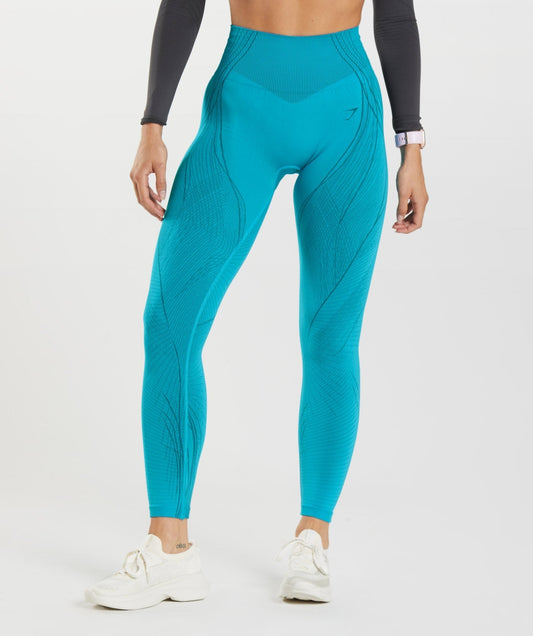 Gymshark Apex Seamless Leggings - Shark Blue/Atlantic Blue