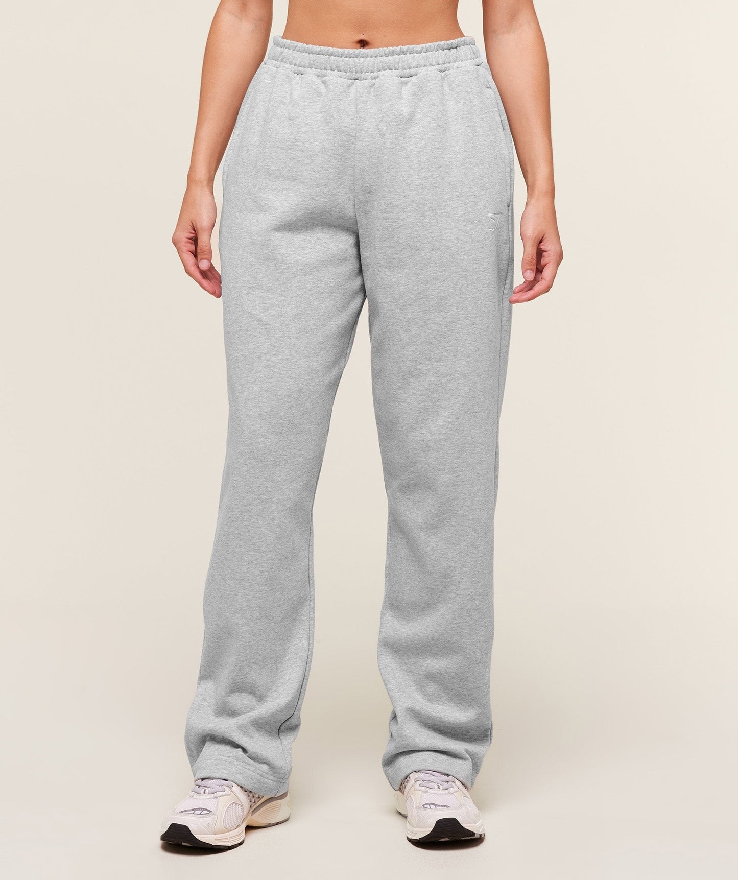 Gymshark Training Fleece Straight Leg Regular Joggers - Light Grey Core Marl