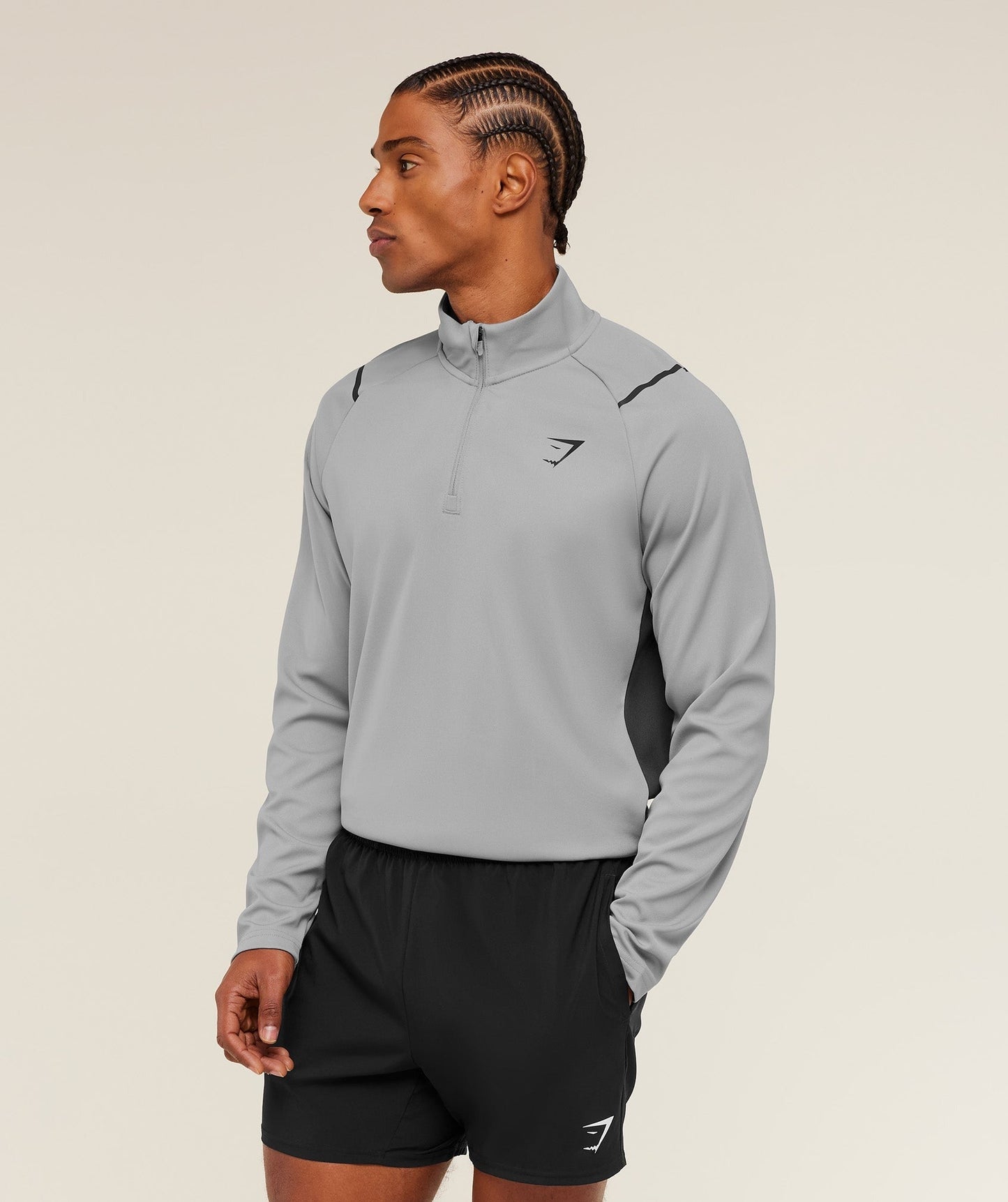 Gymshark Arrival Contrast 1/4 Zip - Smokey Grey / Grey