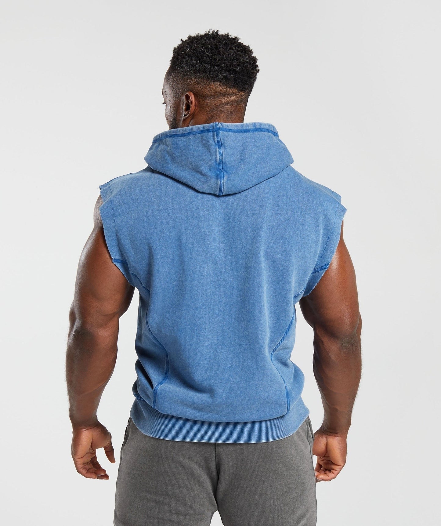 Gymshark Heritage Washed Sleeveless Zip Hoodie - Vintage Blue