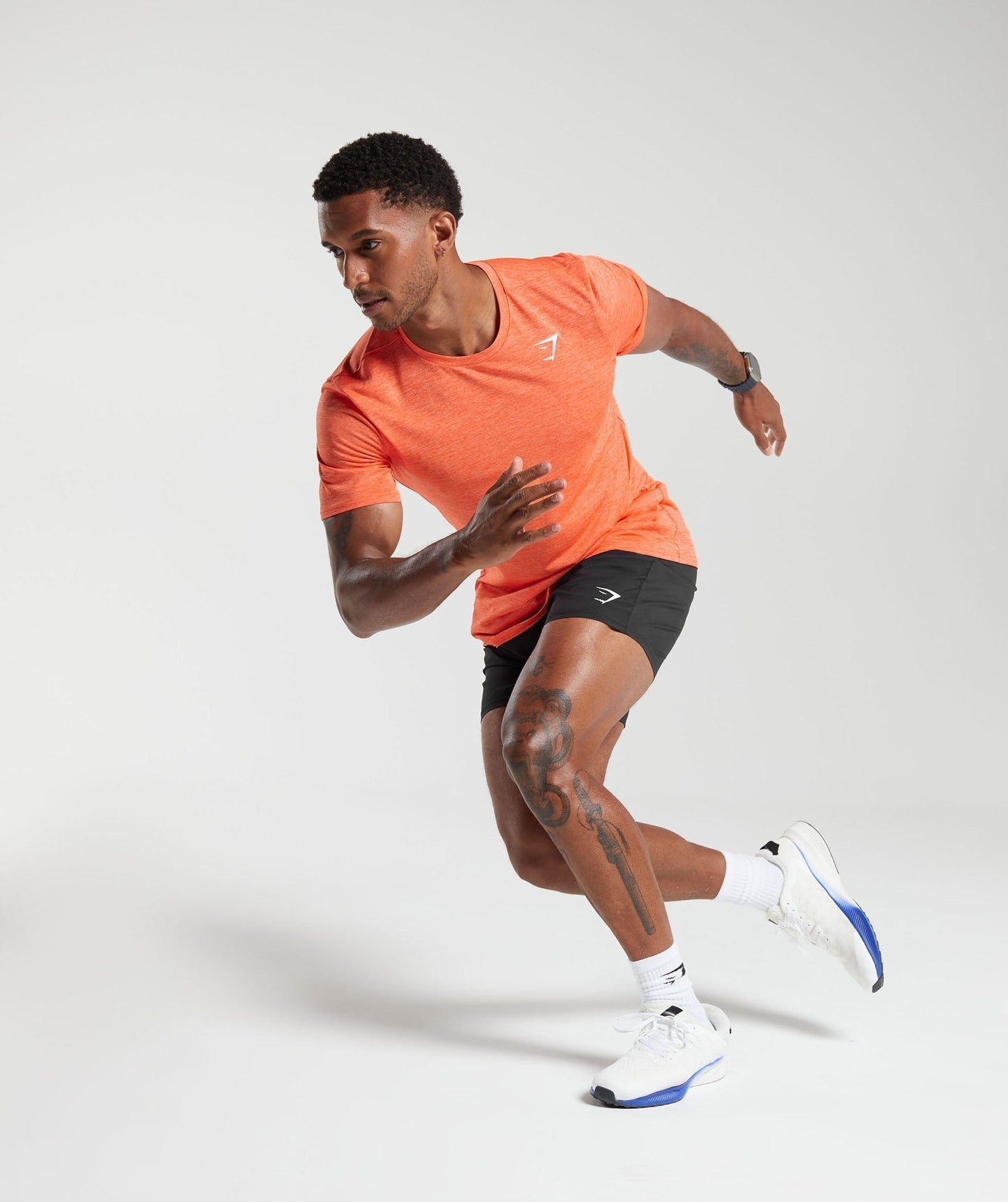 Gymshark Arrival Marl T-Shirt - Ignite Orange/Ombre Orange Marl