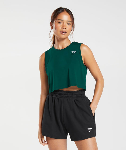 Gymshark Training Crop Tank - Forest Green