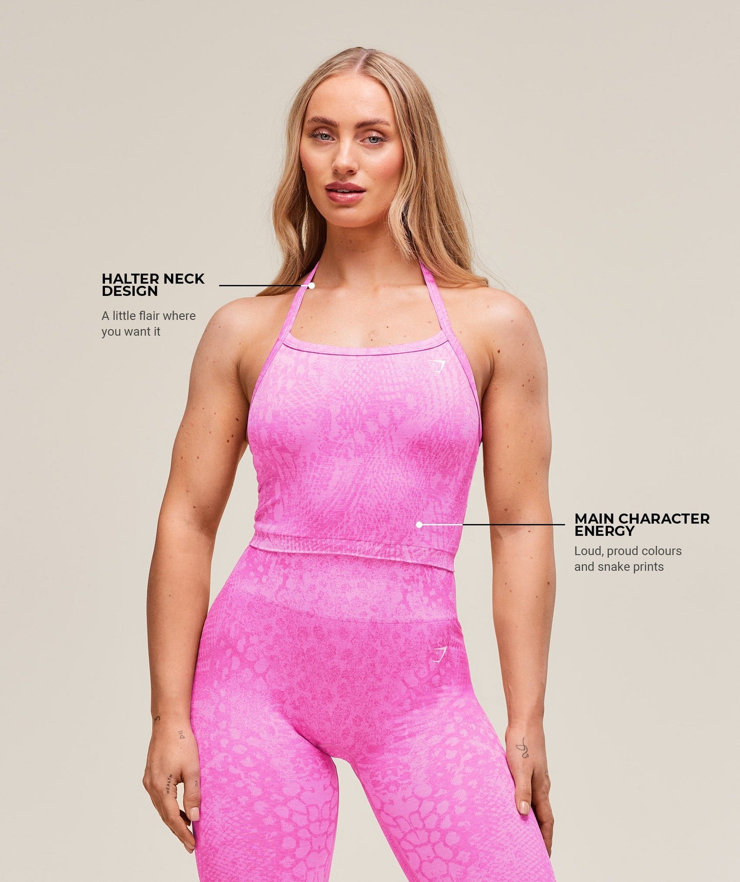Gymshark Adapt Animal X Whitney Seamless Midi Tank - Sour Pink/Vibrant Pink