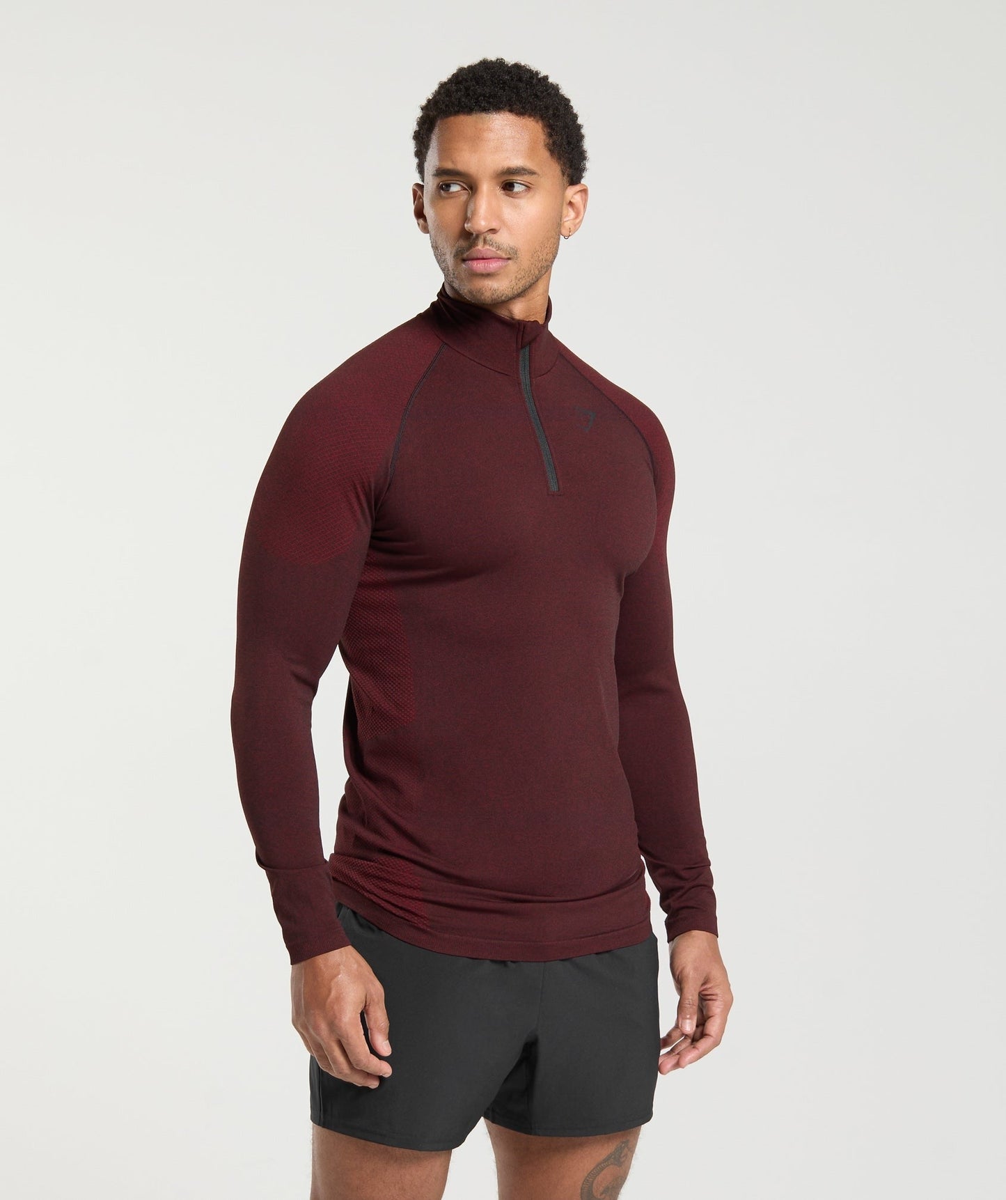 Gymshark Vital 1/4 Zip - Black/Sets Red