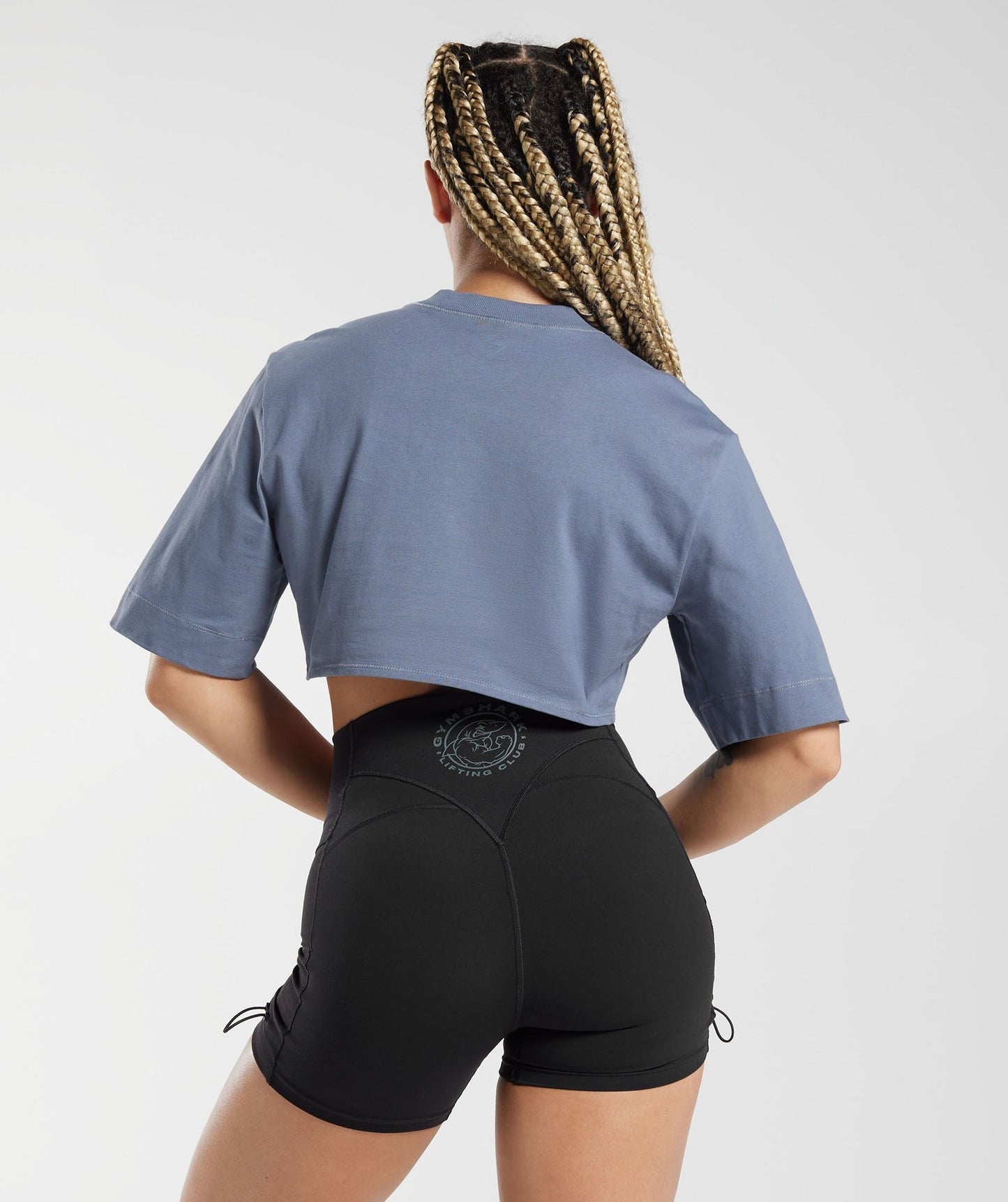 Gymshark Cotton Boxy Crop Top - Evening Blue