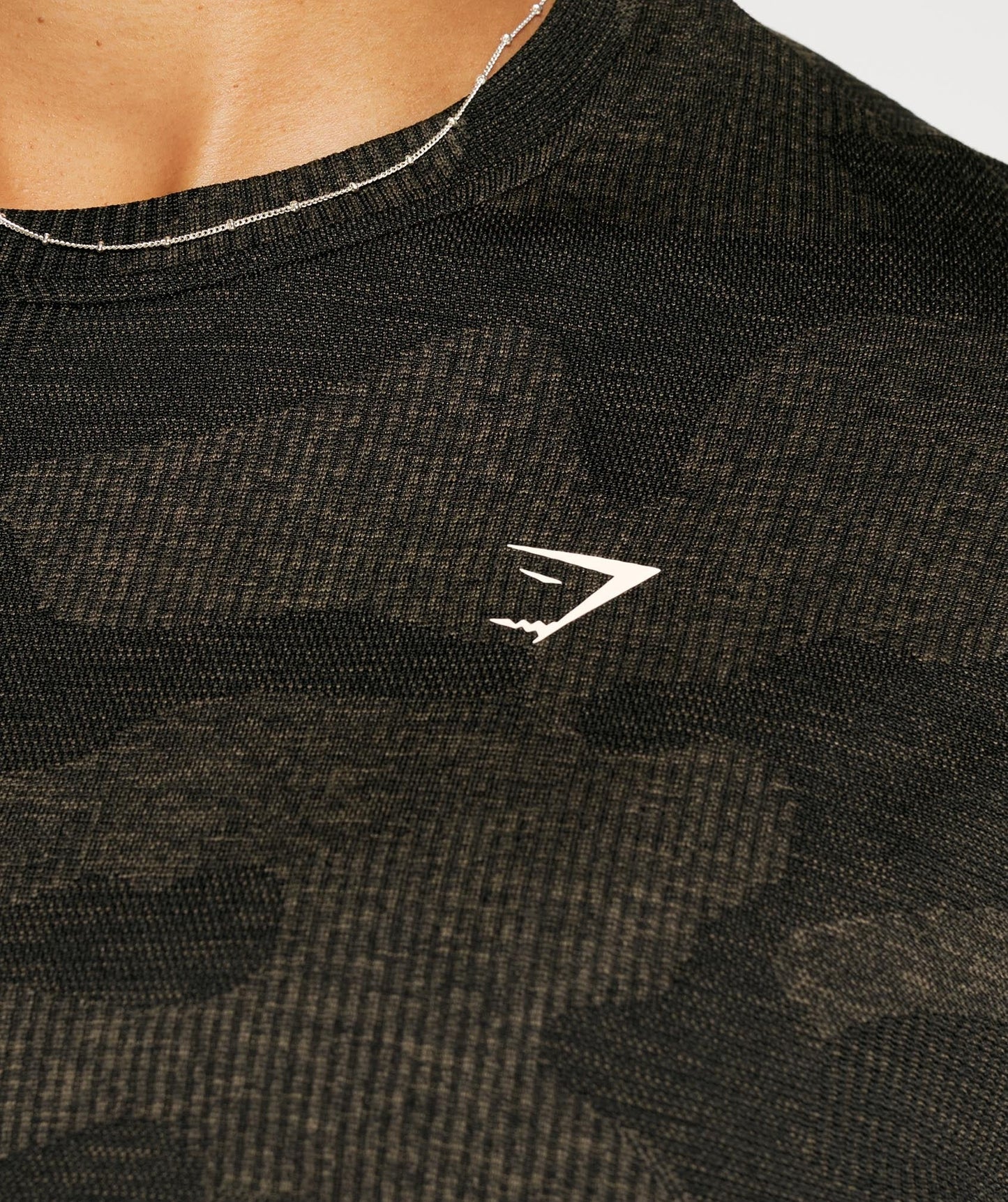 Gymshark Adapt Camo Seamless Ribbed Crop Top - Black/Camo Brown