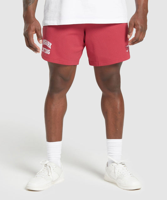 Gymshark Lifting Mesh 7" Shorts - Vintage Pink