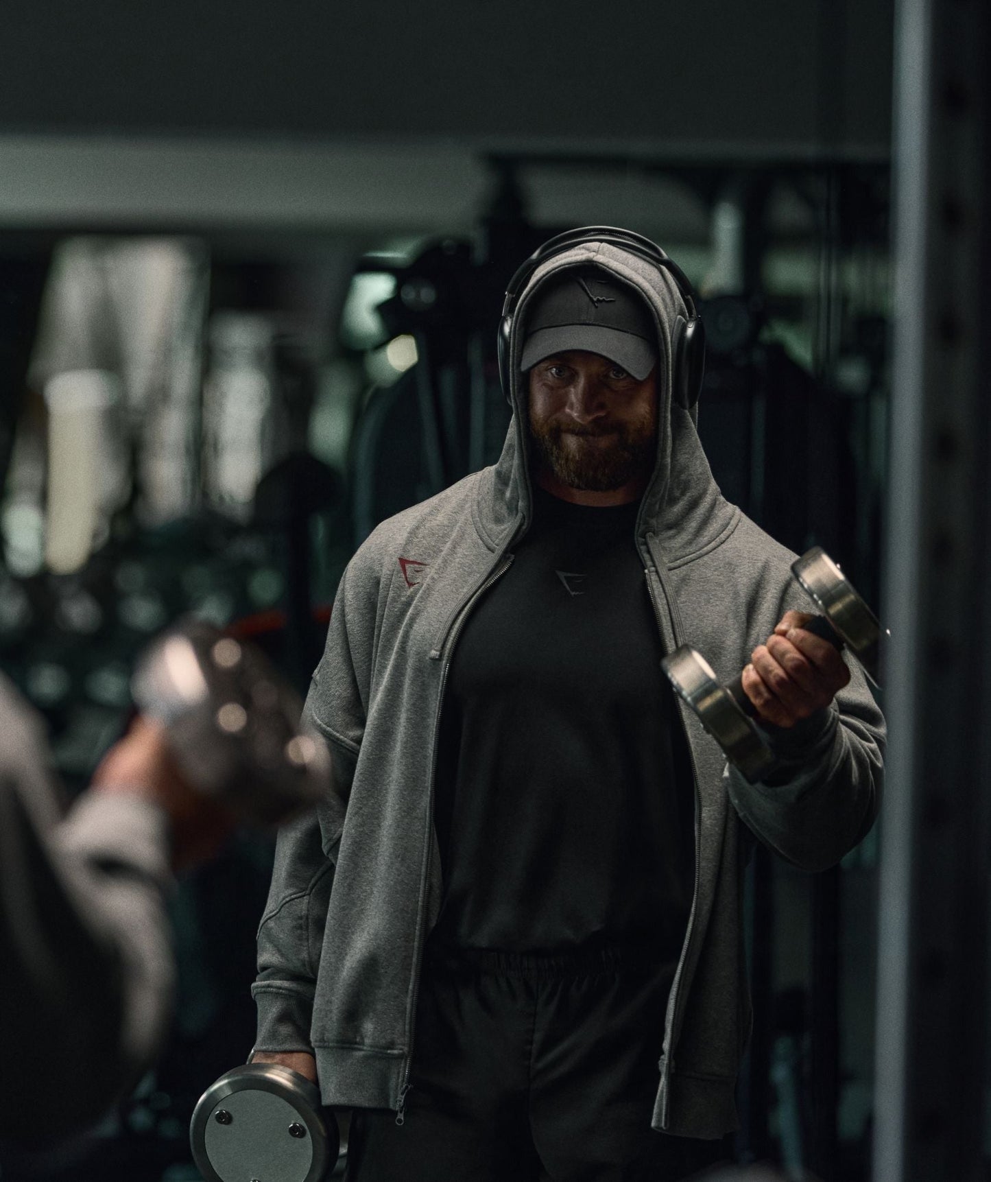 Gymshark Power Zip Up Hoodie - Charcoal Core Marl