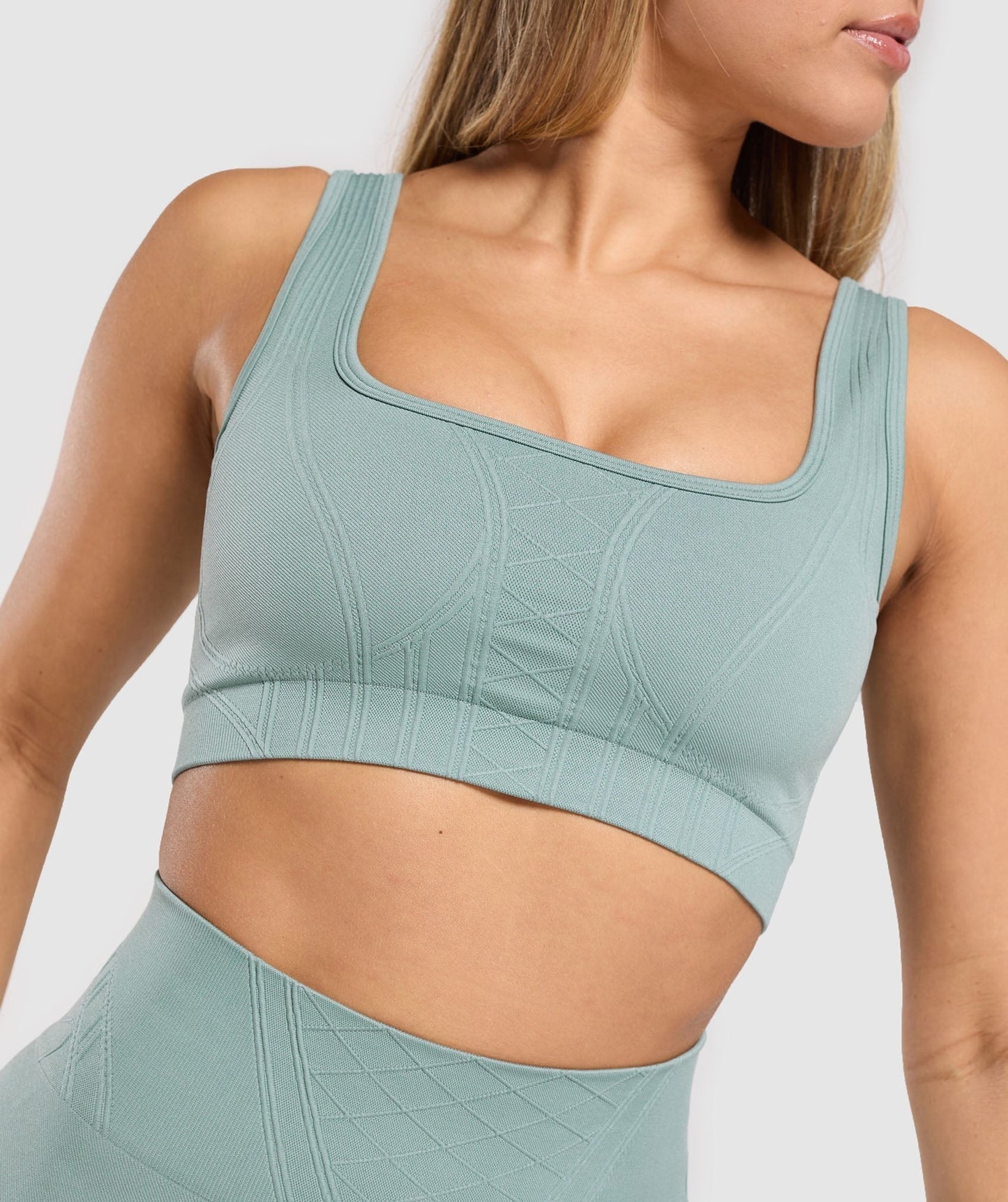 Gymshark Corset Seamless Sports Bra - Celeste Blue