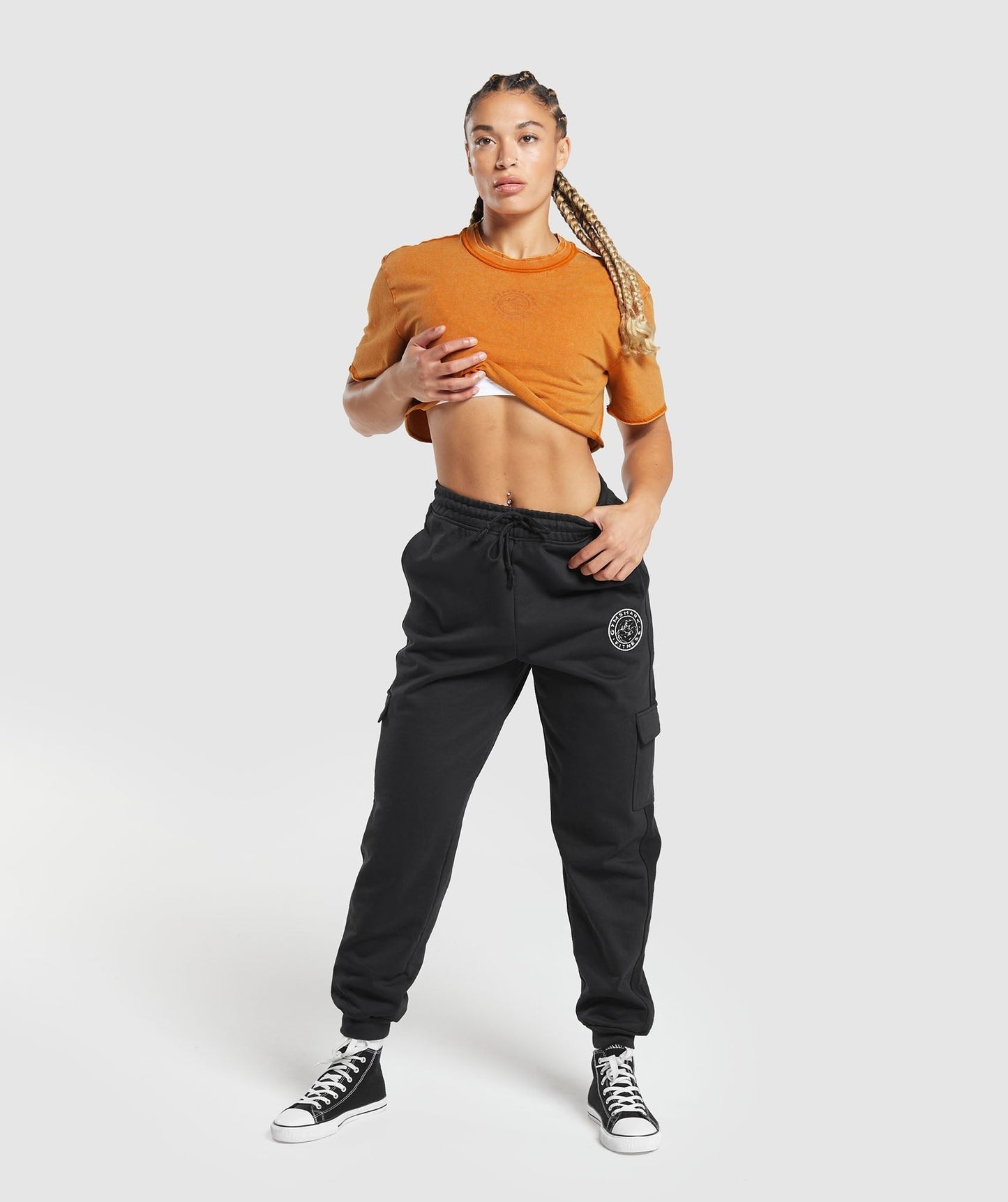 Gymshark Legacy Washed Crop Top - Charred Orange