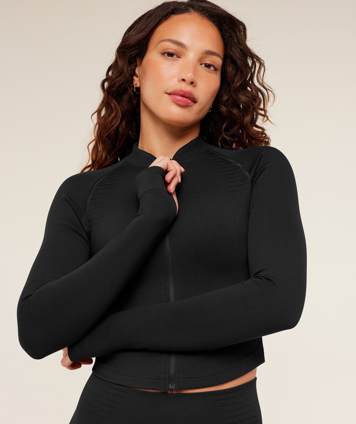 Gymshark Steel Seamless Zip Up Top - GS Black
