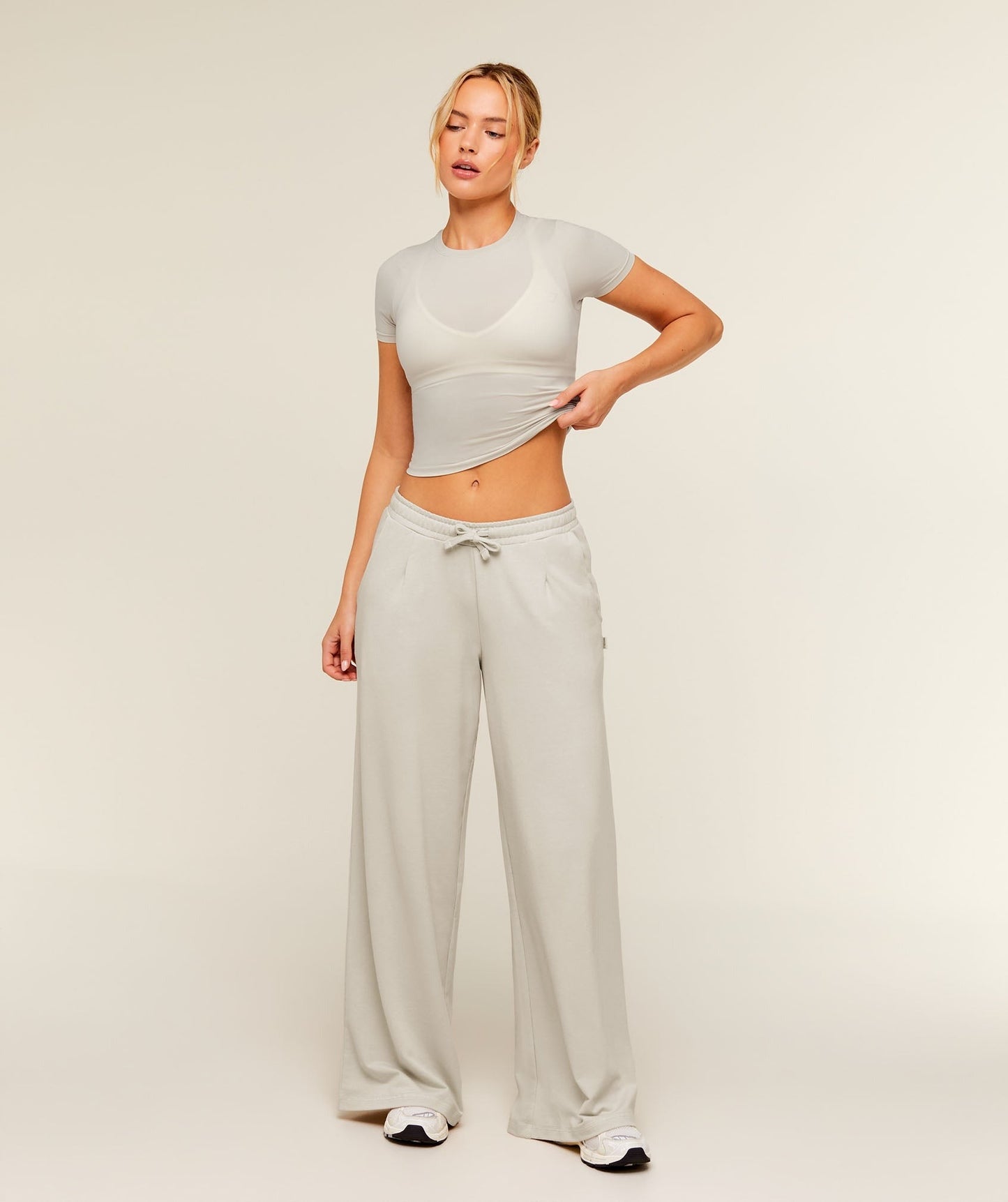 Gymshark Lightweight Wide Leg Pants Regular - Pebble Grey