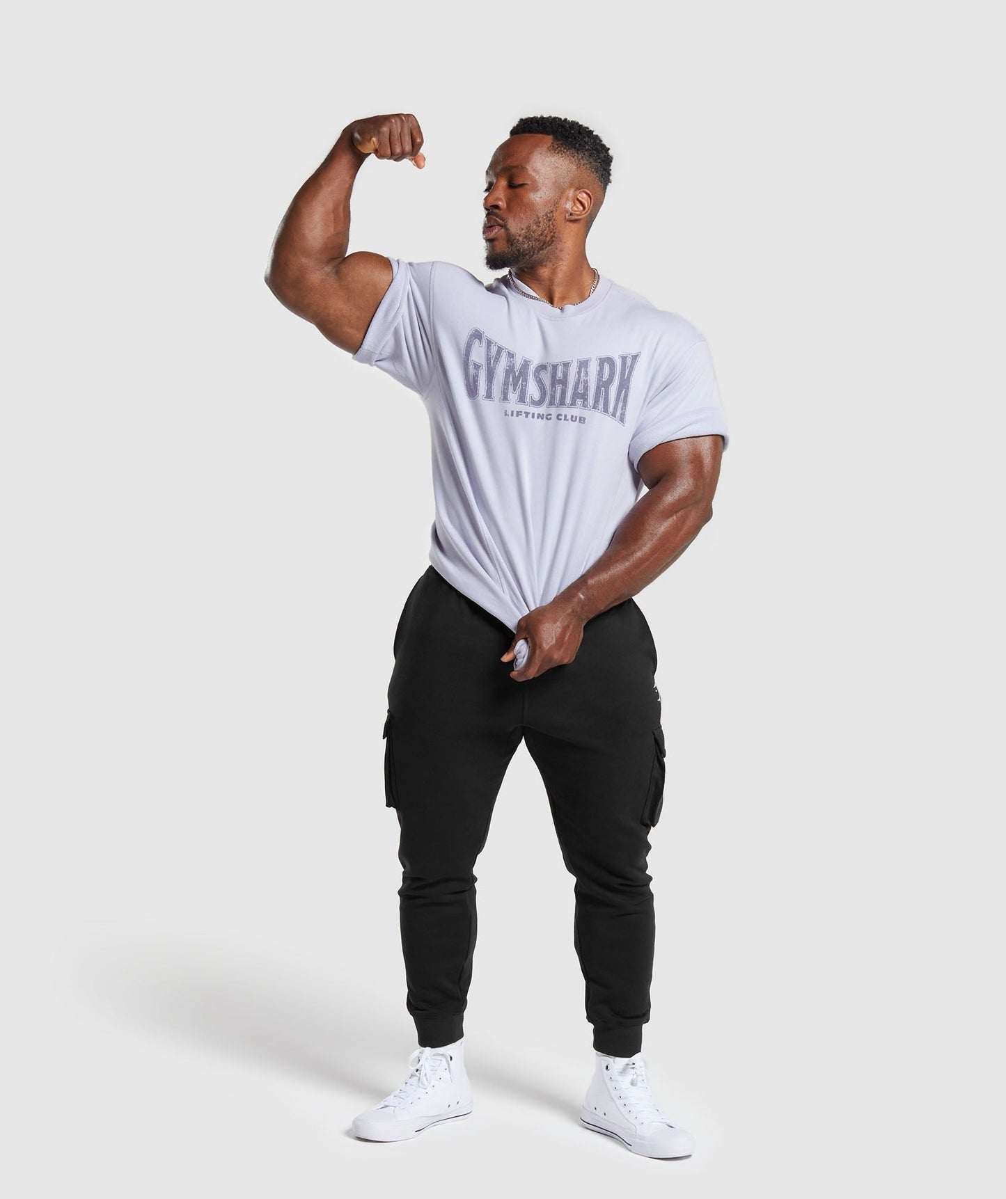 Gymshark Heritage Washed Short Sleeve Crew - Silver Lilac