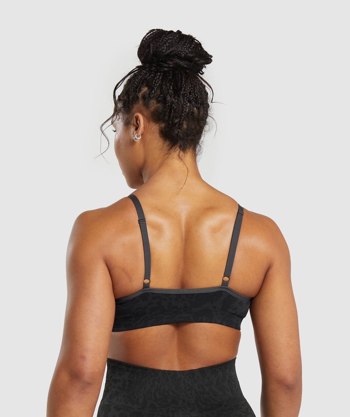 Gymshark Adapt Safari Seamless Sports Bra - Black/Asphalt Grey