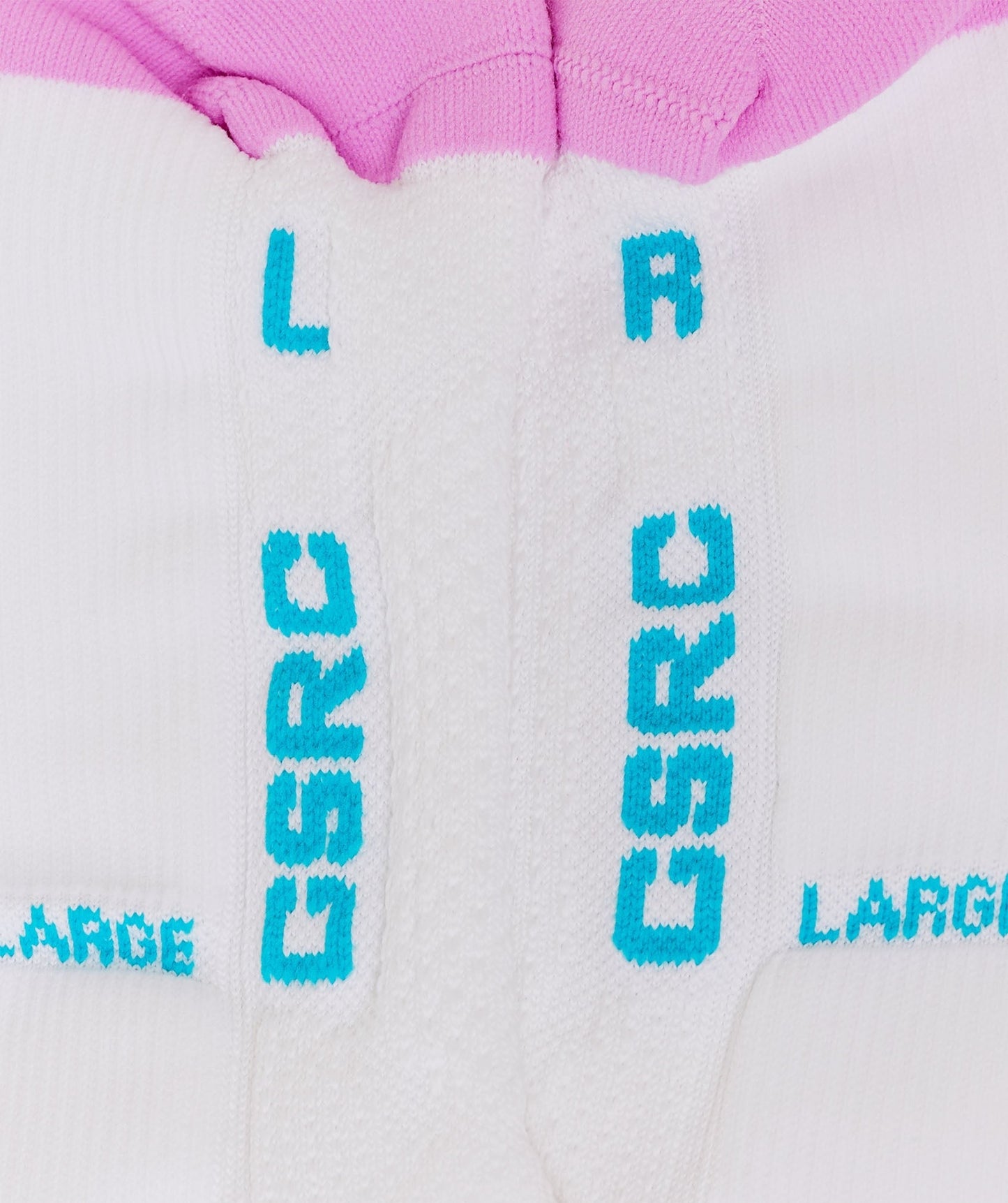Gymshark Running Elite Crew Sock Single - White/Brand Blue/Sour Pink