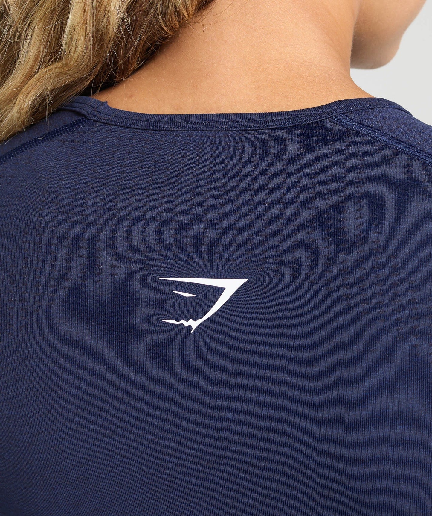 Gymshark Vital Long Sleeve Cut Out Top - Heavy Blue/Marl