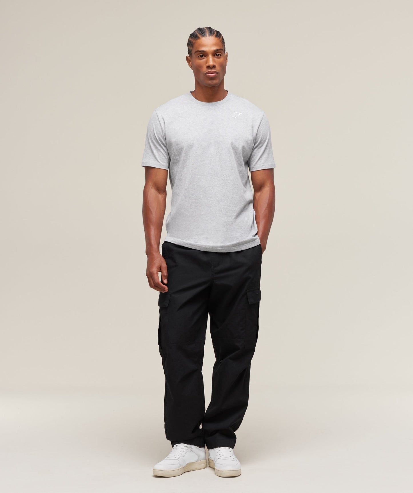 Gymshark Crest T-Shirt - Light Grey Marl