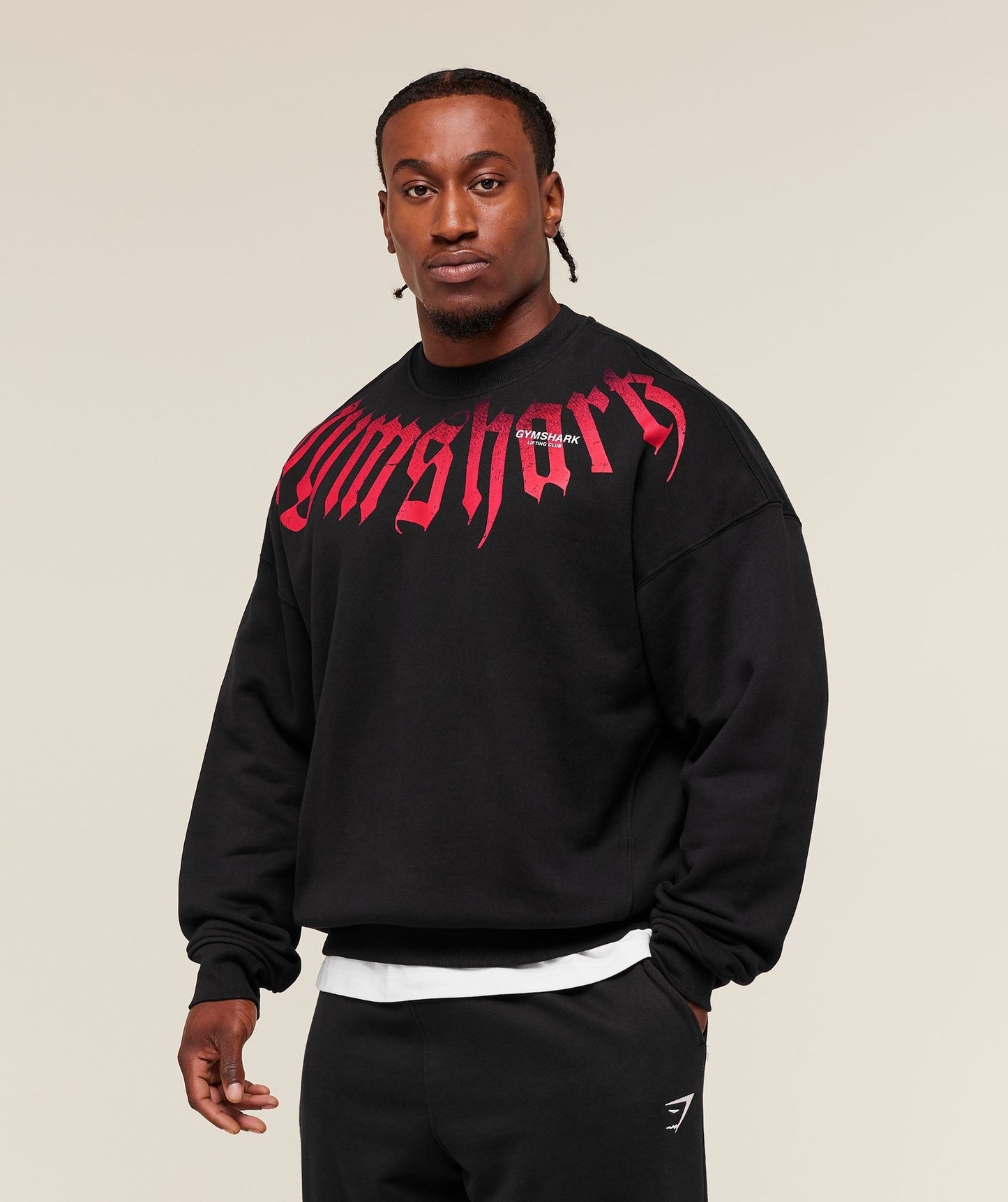 Gymshark Fade Graphic Crew - GS Black