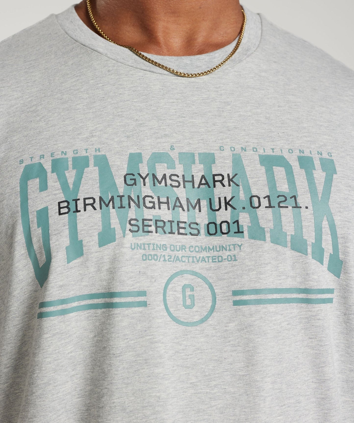 Gymshark Collegiate Oversized T-Shirt - Light Grey Core Marl