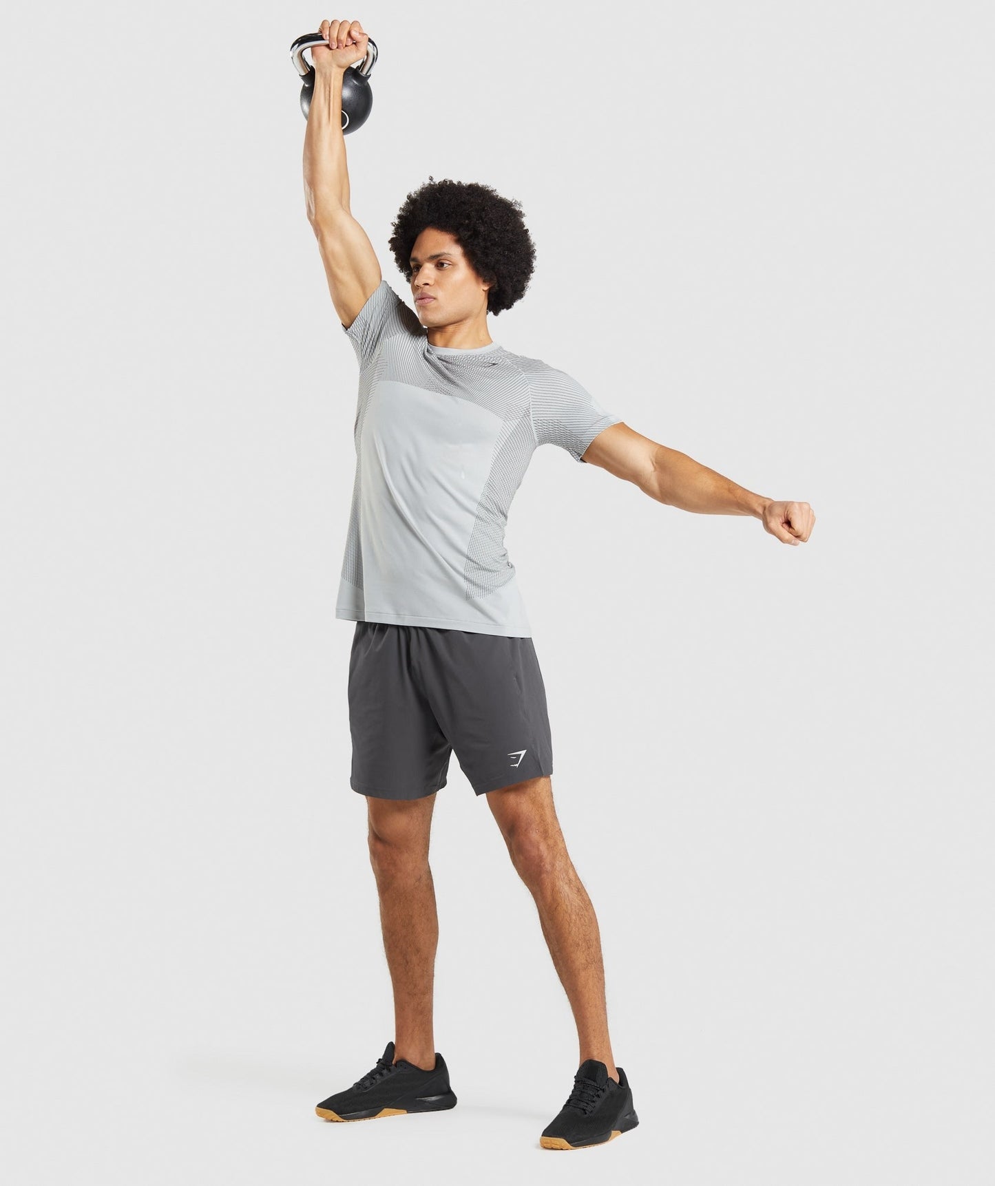 Gymshark Apex Seamless T-Shirt - Light Grey/Onyx Grey