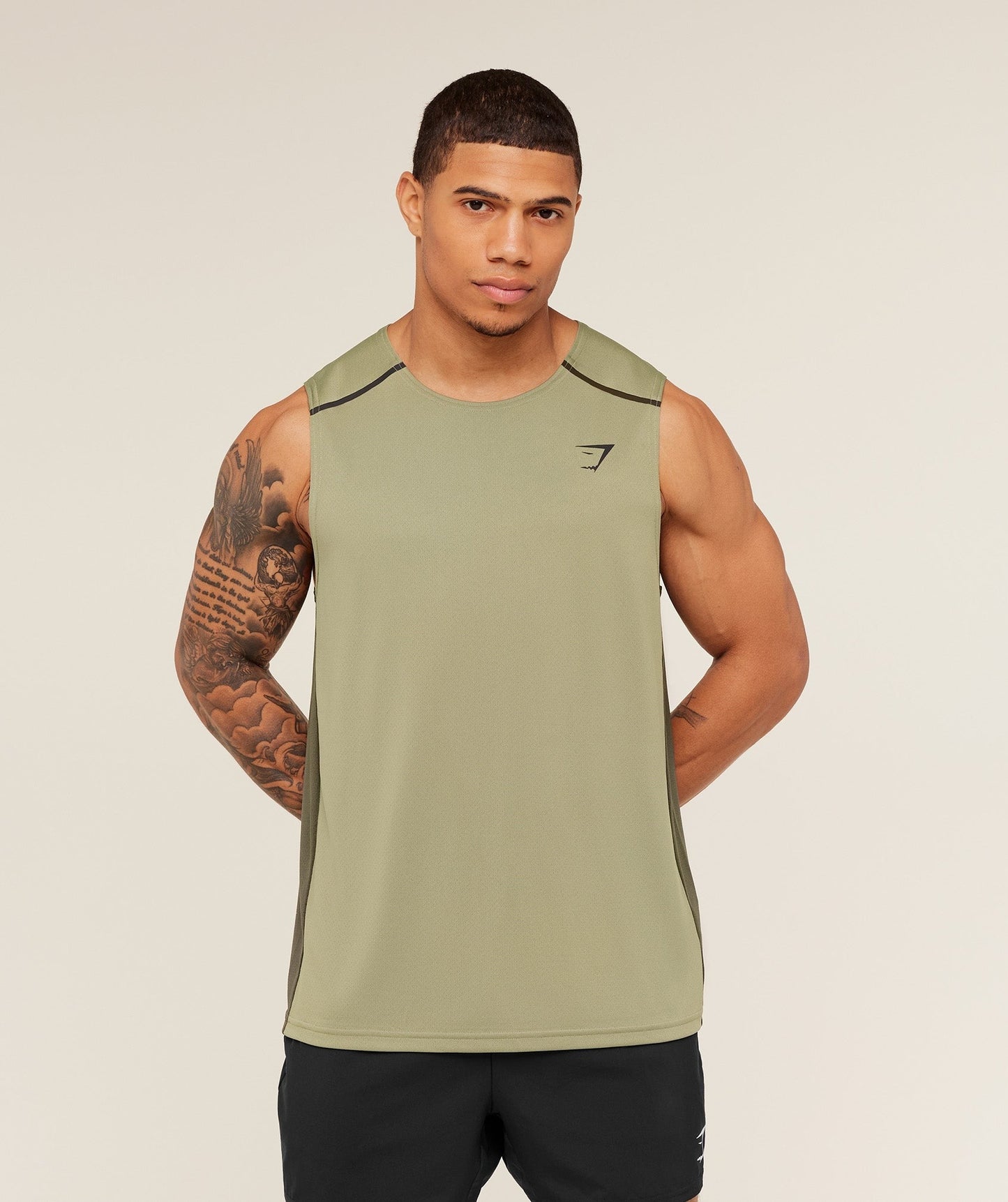 Gymshark Arrival Contrast Tank - Grounded Green / Strength Green