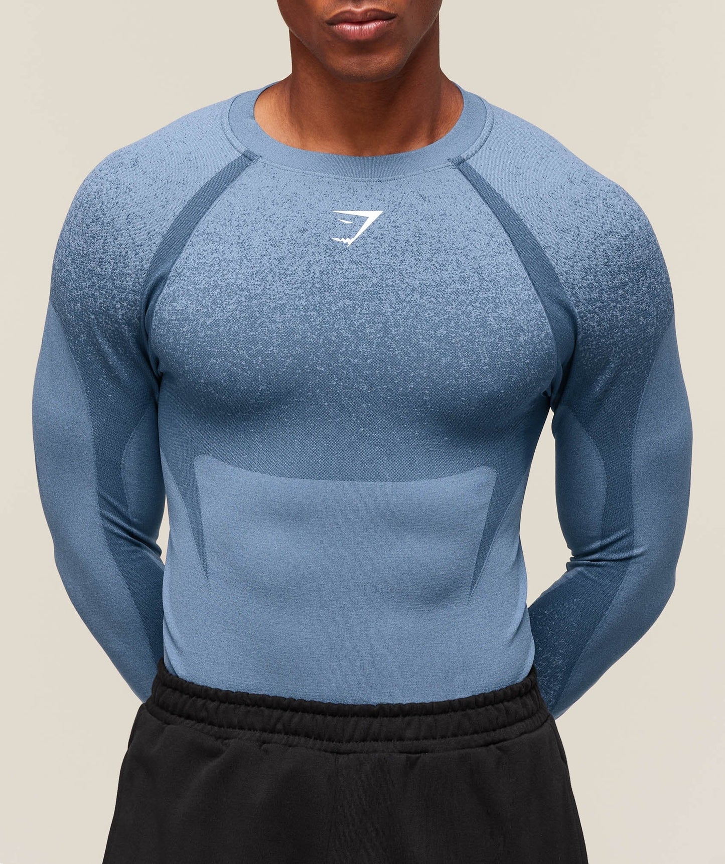 Gymshark Shadow Seamless Long Sleeve T-Shirt - Faded Blue