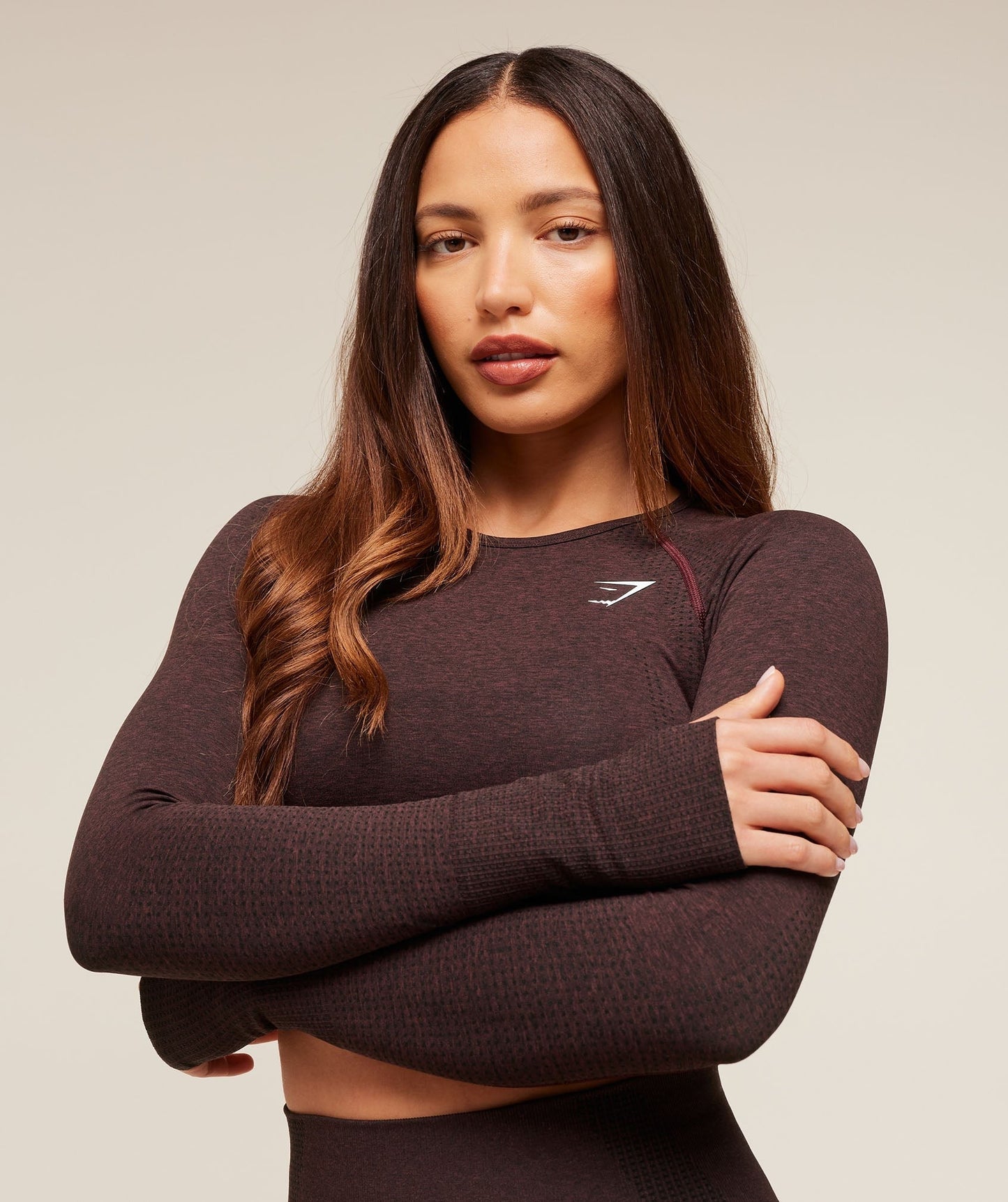 Gymshark Vital Crop Top - Rich Maroon/Marl
