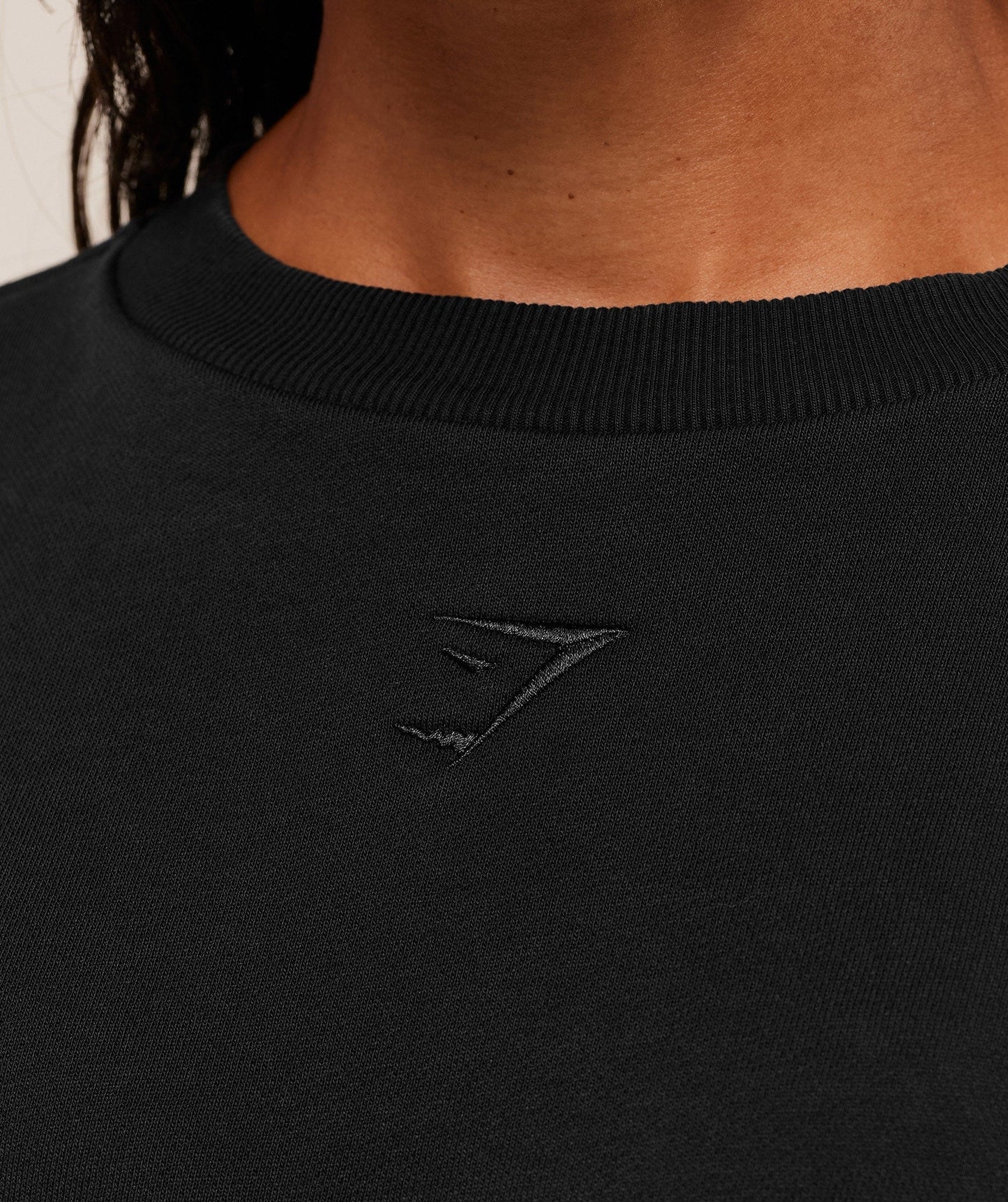 Gymshark Power Washed Sweat Top - Black/Acid Wash Small Ball