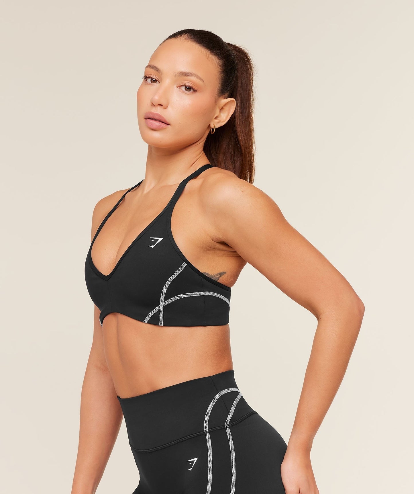 Gymshark Volt Light Support Sports Bra - Black/White
