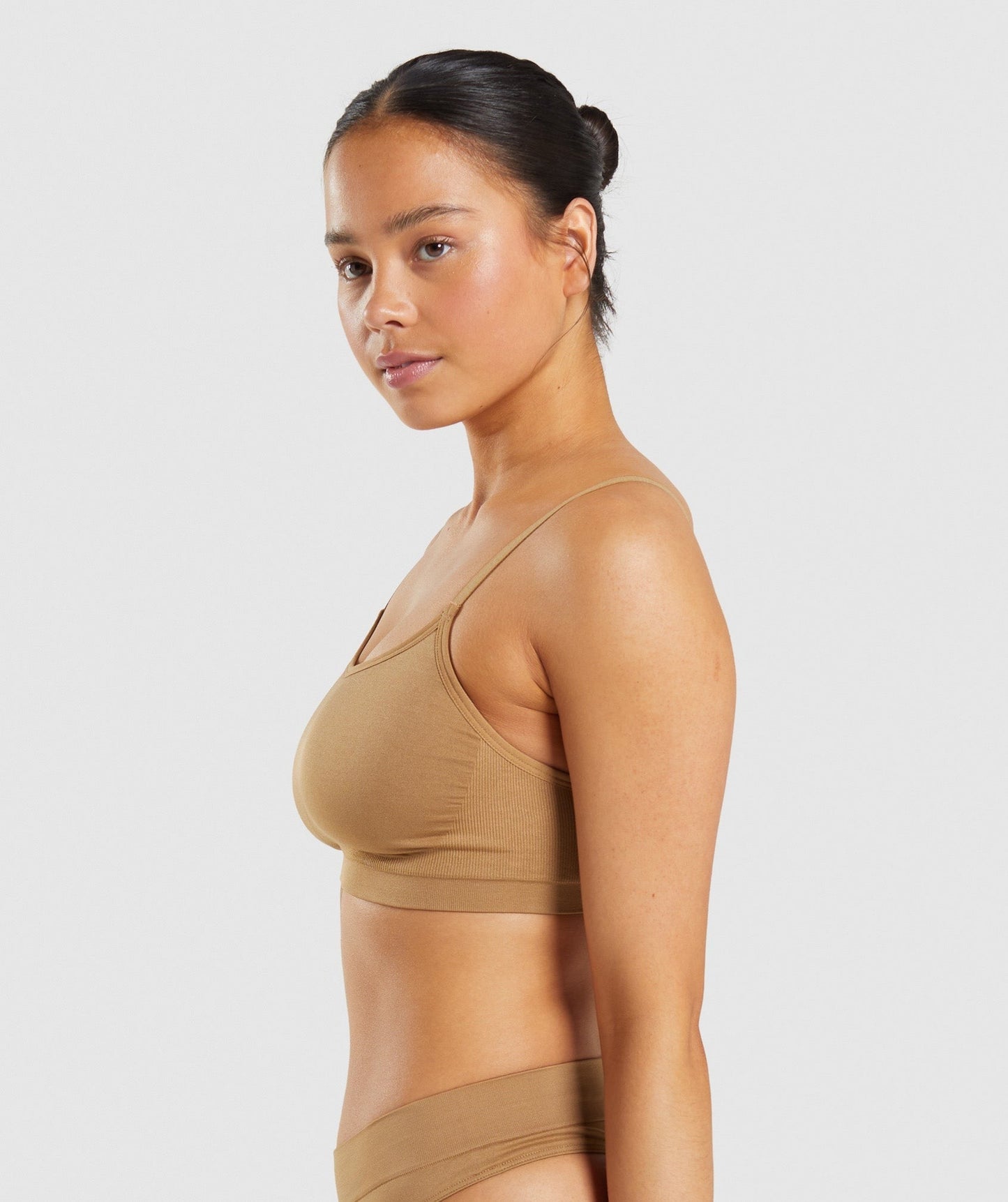 Gymshark Seamless Scoop Neck Bralette - Golden Light Brown