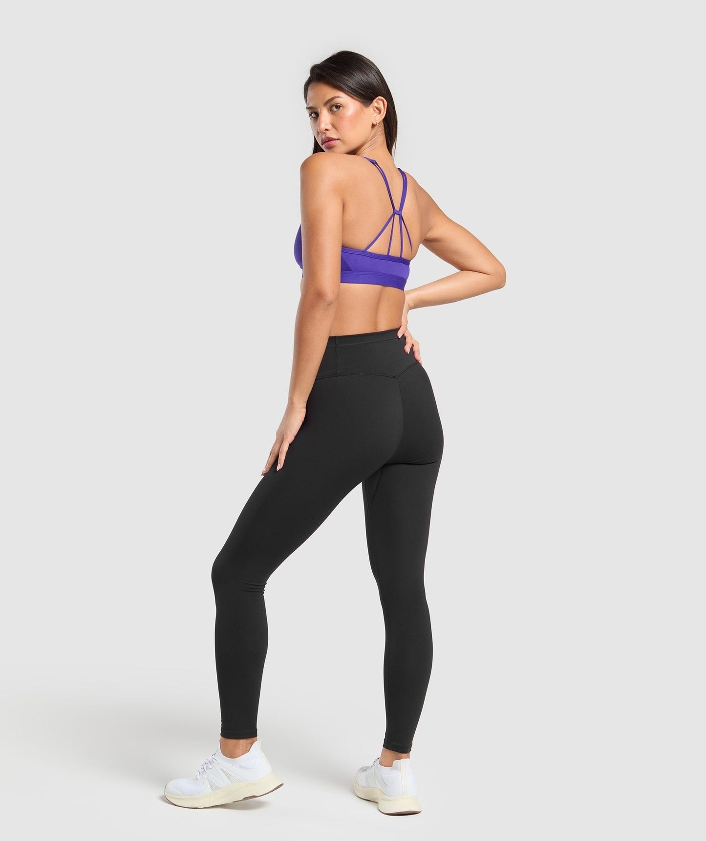 Gymshark Ruched Strappy Sports Bra - Cobalt Purple