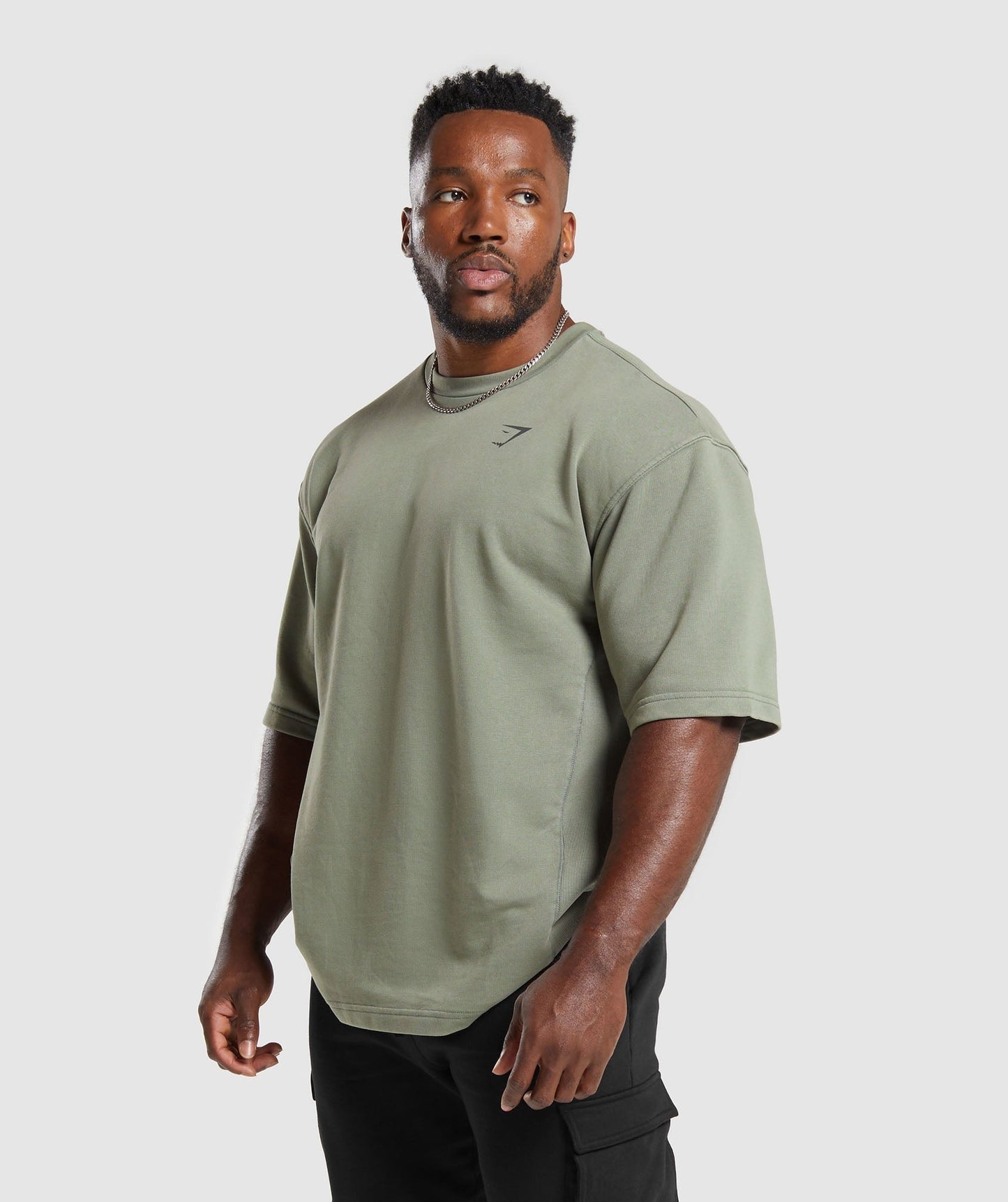 Gymshark Power Washed Short Sleeve Crew - Dusk Green