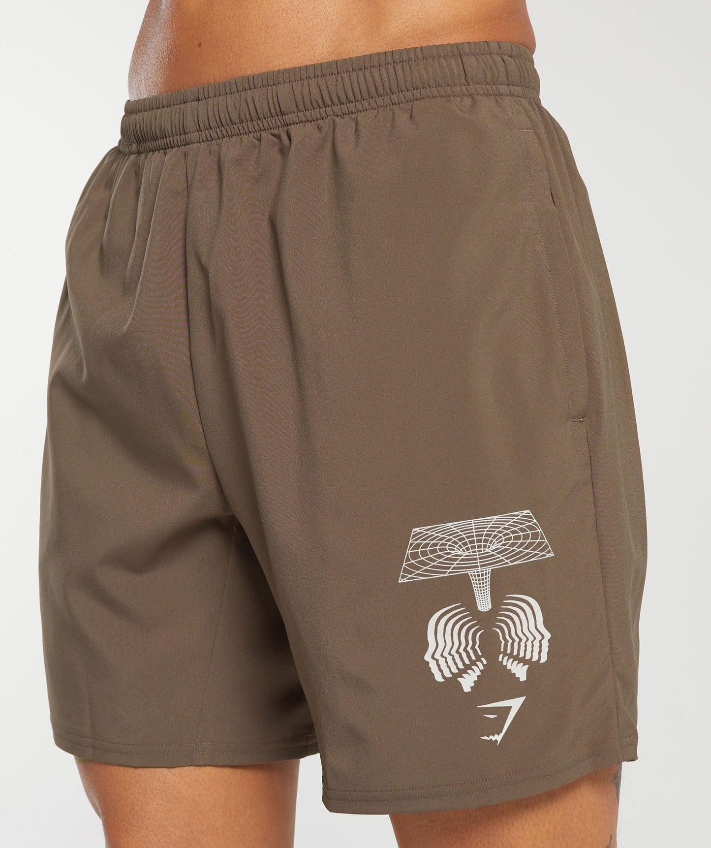 Gymshark Hybrid Wellness 7" Shorts - Penny Brown
