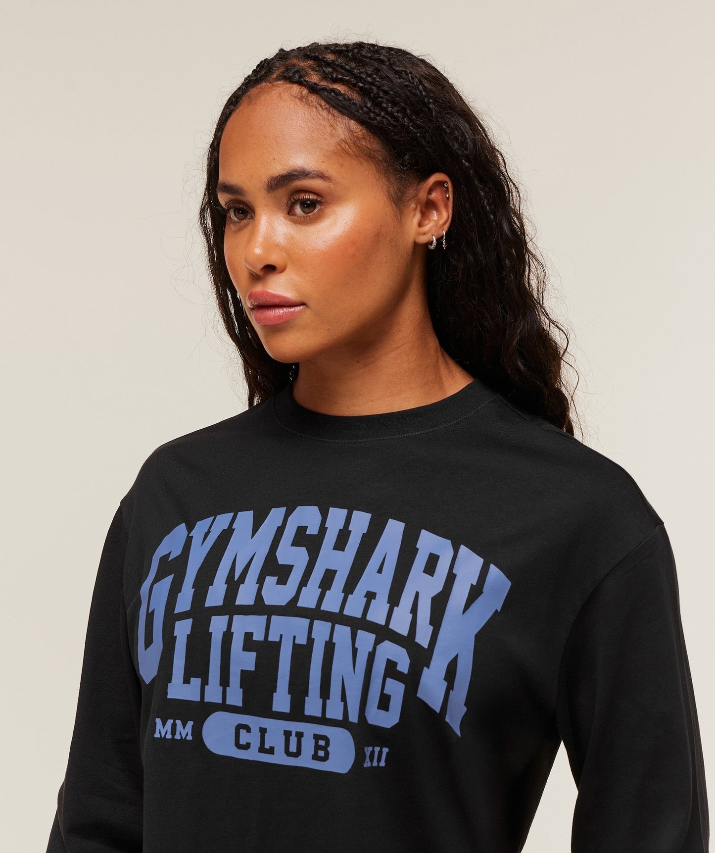 Gymshark Lifting Club Graphic Oversized Long Sleeve T-Shirt - Black