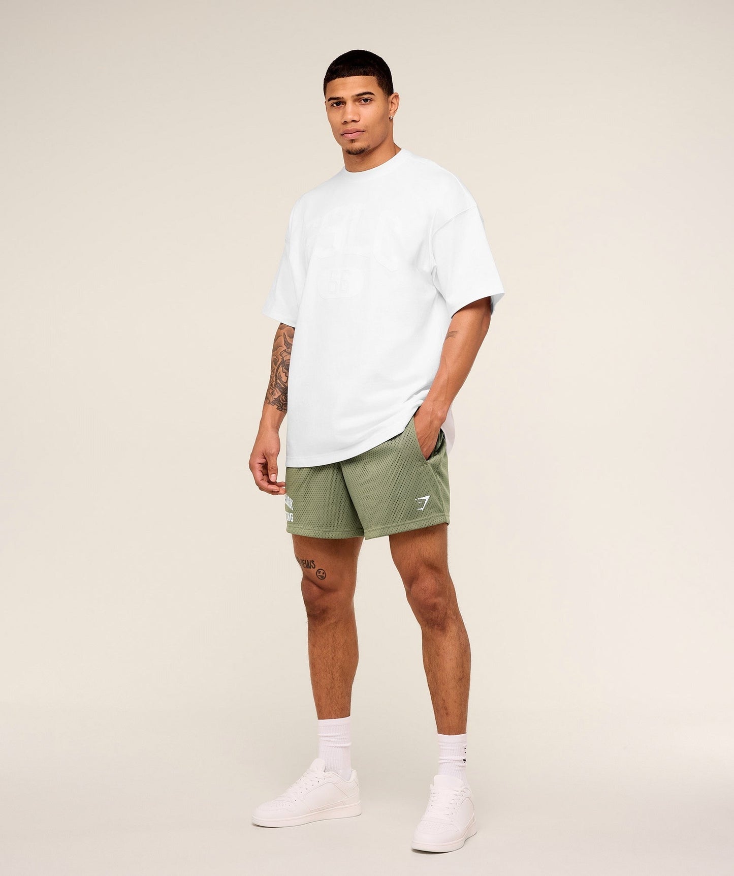 Gymshark Lifting Mesh 5" Shorts - Base Green