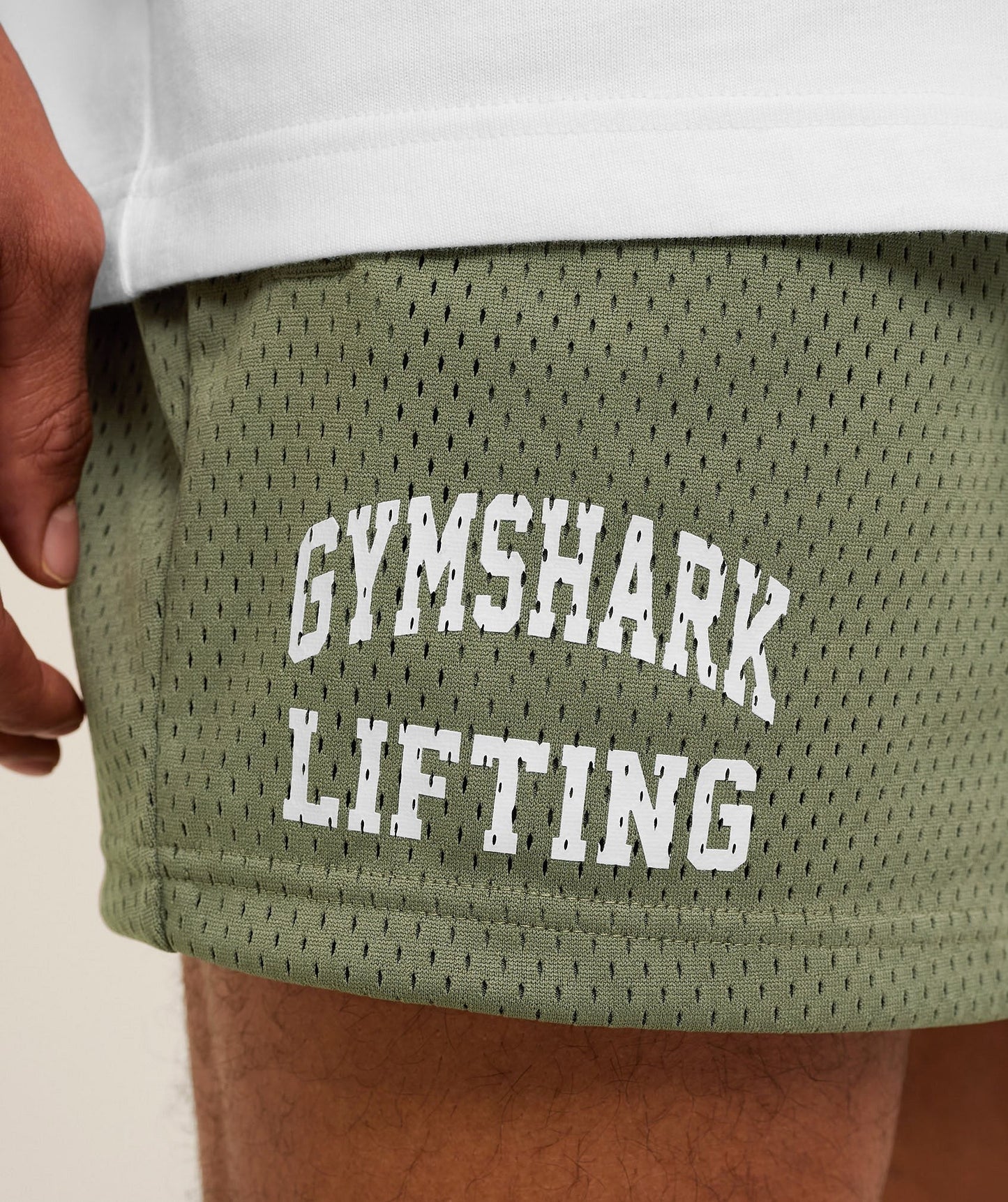 Gymshark Lifting Mesh 5" Shorts - Base Green