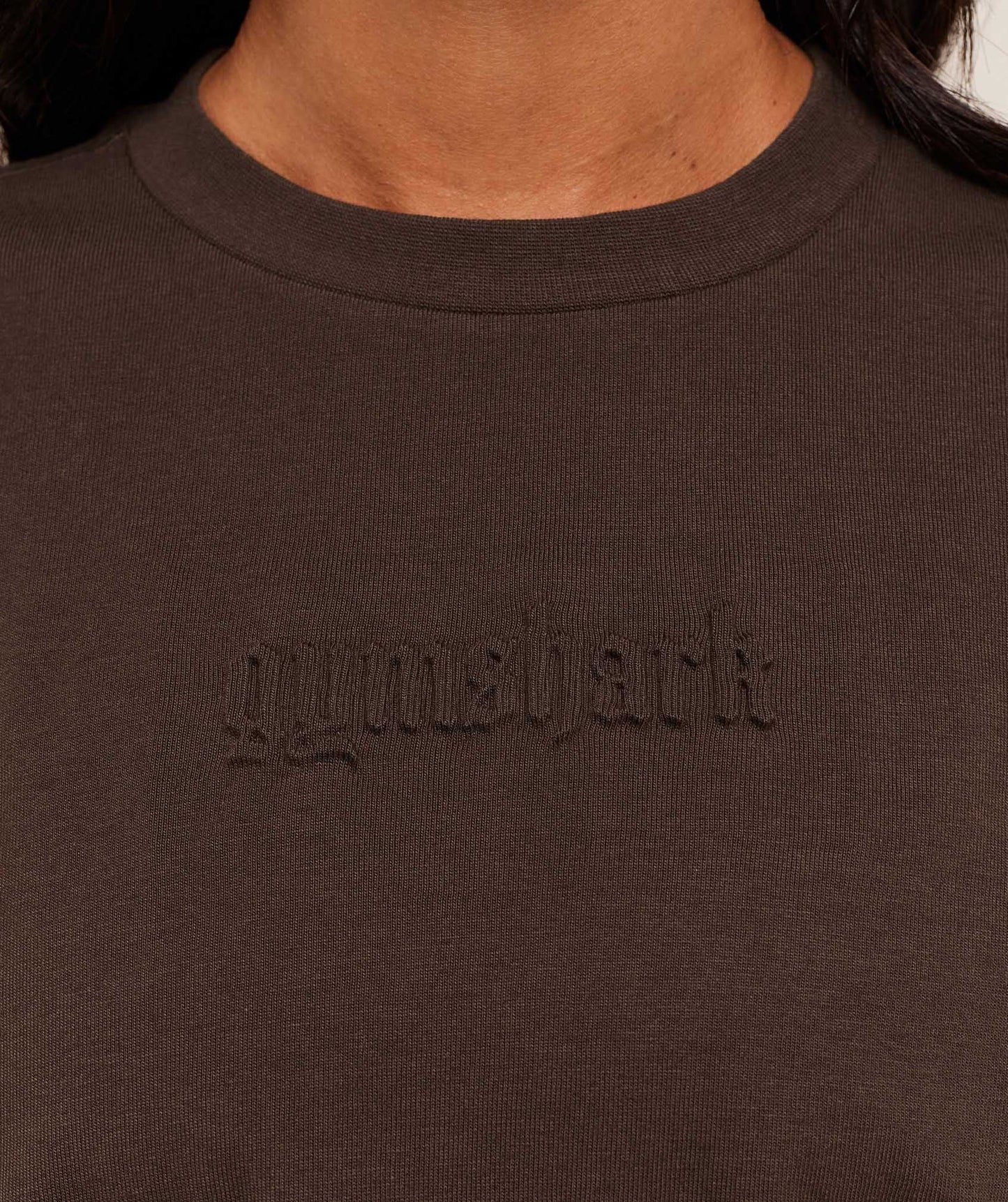 Gymshark Embossed Graphic Oversized T-Shirt - Archive Brown