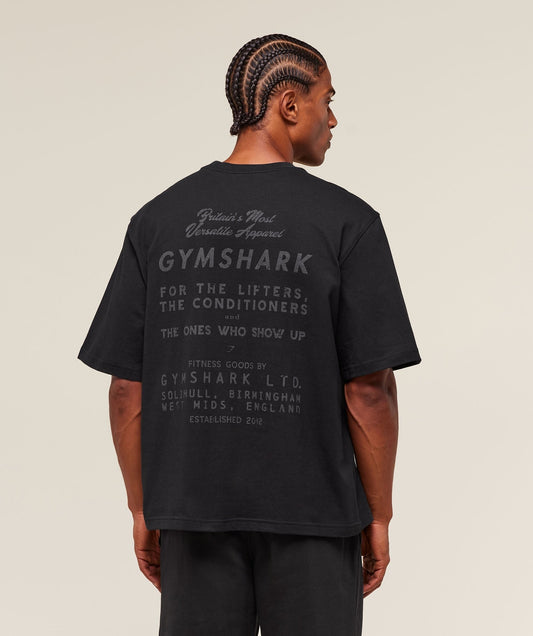 Gymshark For The Lifters Boxy T-Shirt - Black