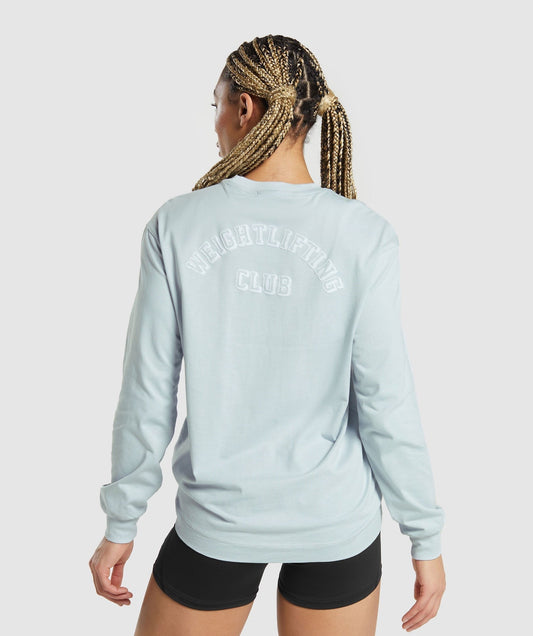 Gymshark Weightlifting Long Sleeve Top - Fresh Blue