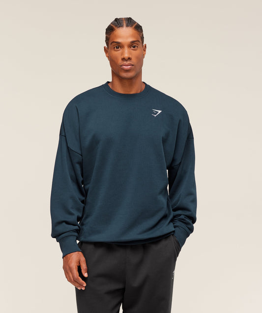Gymshark Oversized Crest Crew - Navy