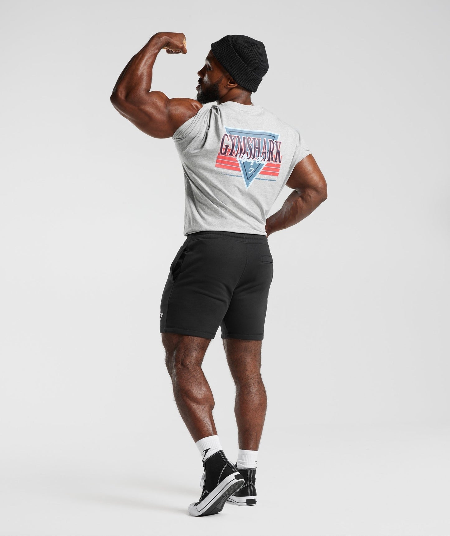 Gymshark Retrowave Oversized T-Shirt - Light Grey Core Marl