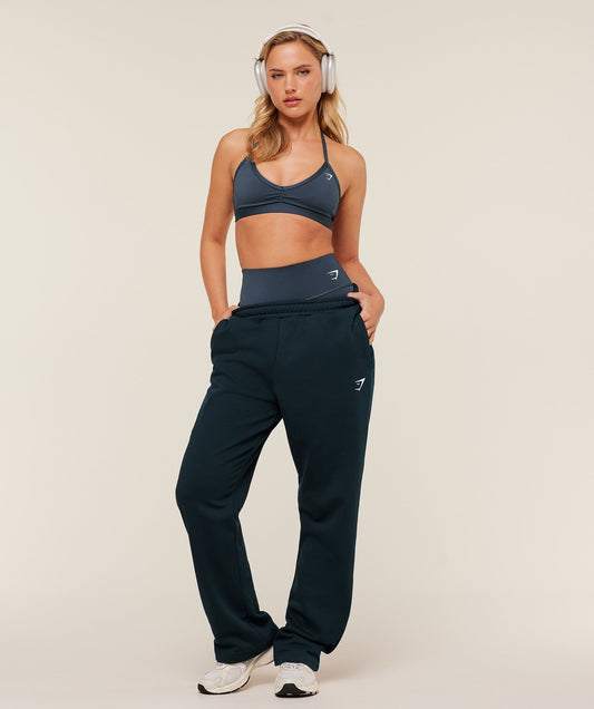 Gymshark Training Fleece Straight Leg Regular Joggers - Deep Petrol Blue
