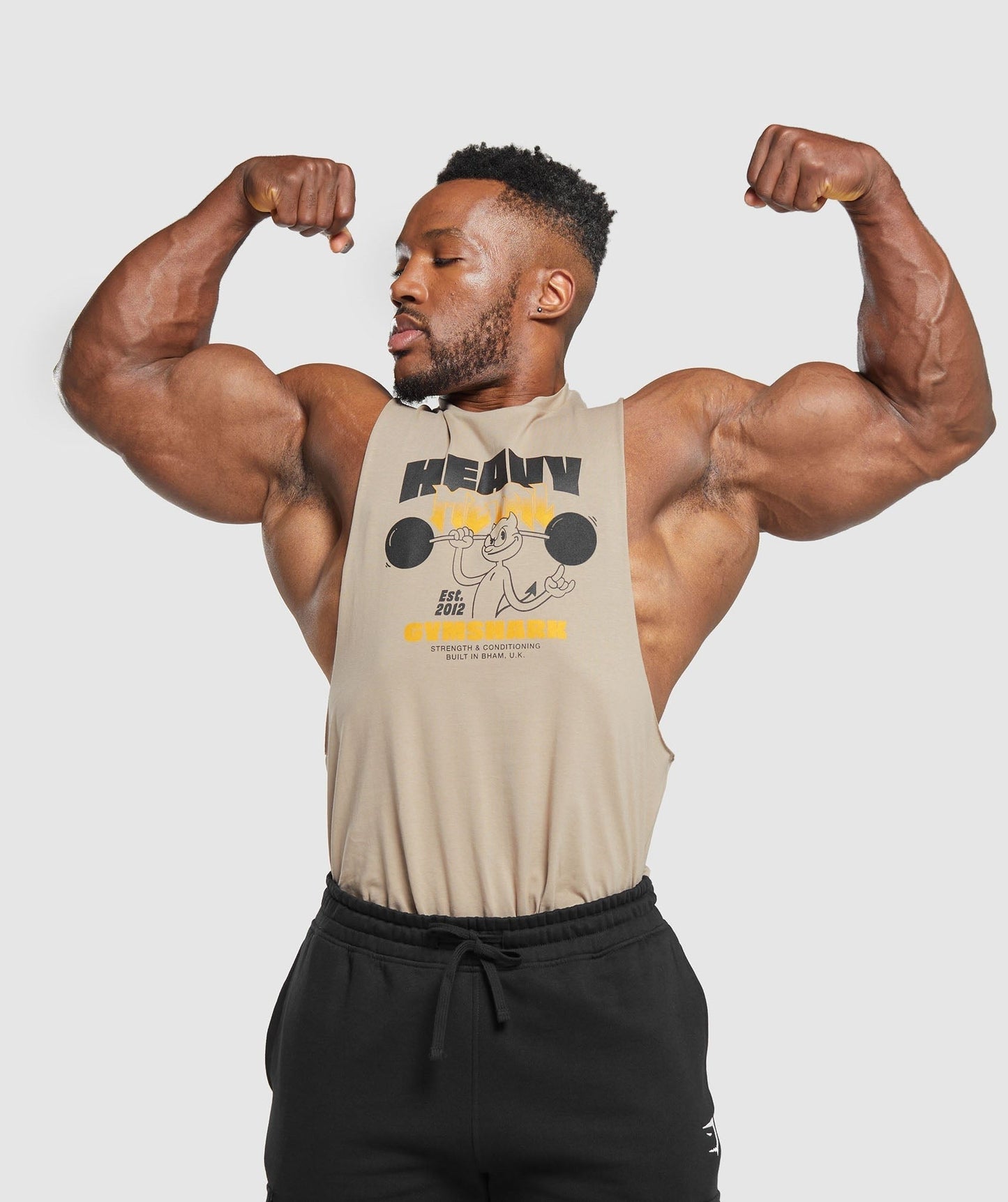Gymshark Heavy Metal Drop Arm Tank - Brown