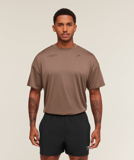 Gymshark Conditioning Club Oversized T-Shirt - Soft Brown/Archive Brown