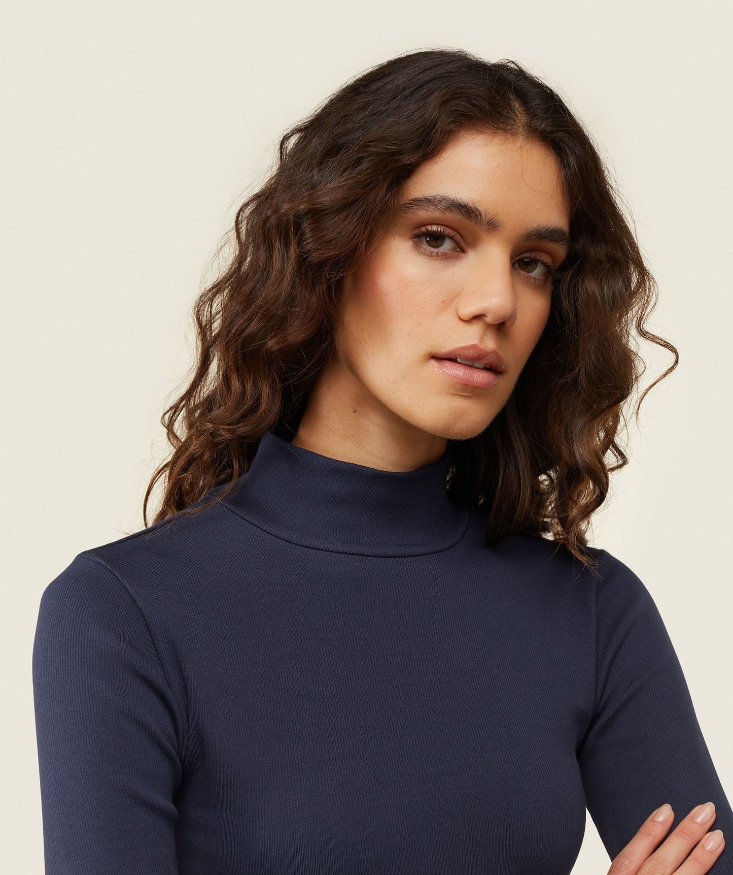 Gymshark everywear Long Sleeve Ribbed Turtle Neck - Heavy Blue